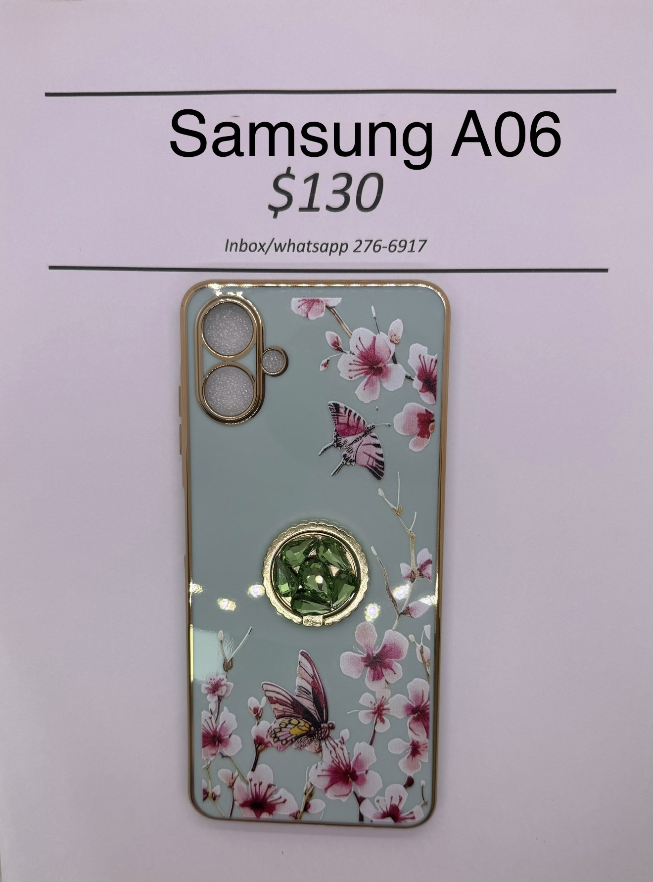 A06 Green Floral Butterfly