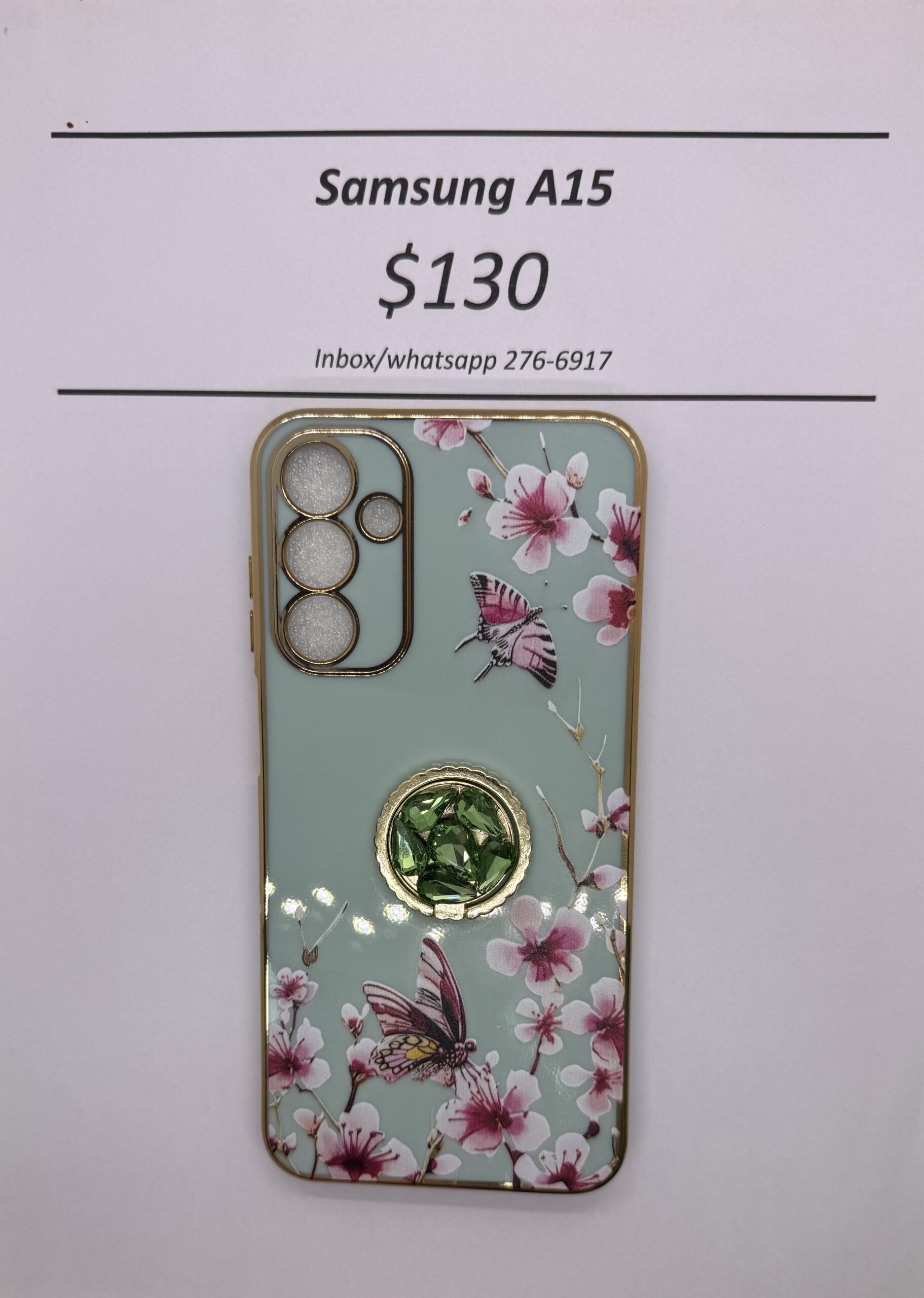 A15 Green Floral Butterfly