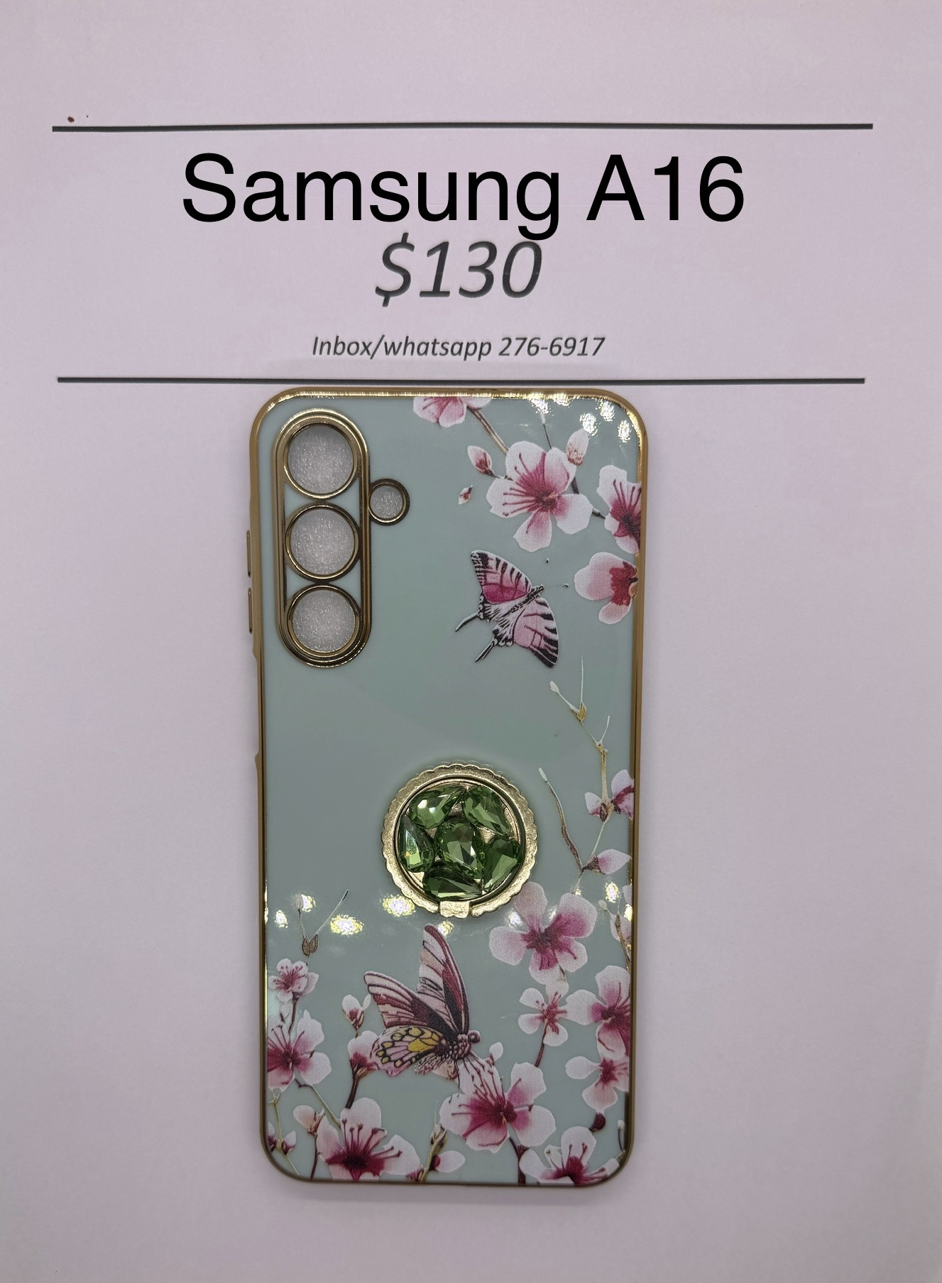 A16 Green Floral Butterfly