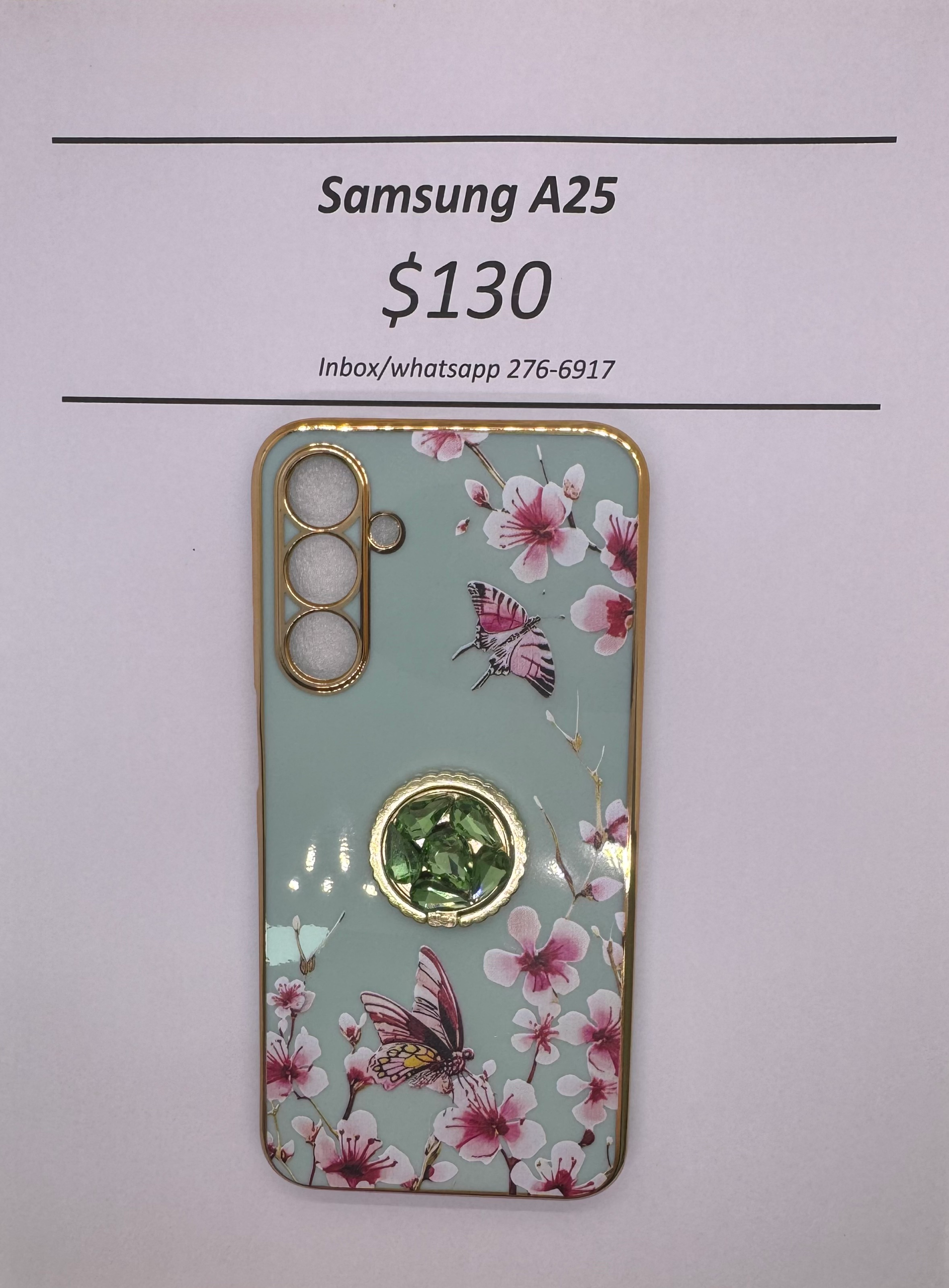 A25 Green Floral Butterfly