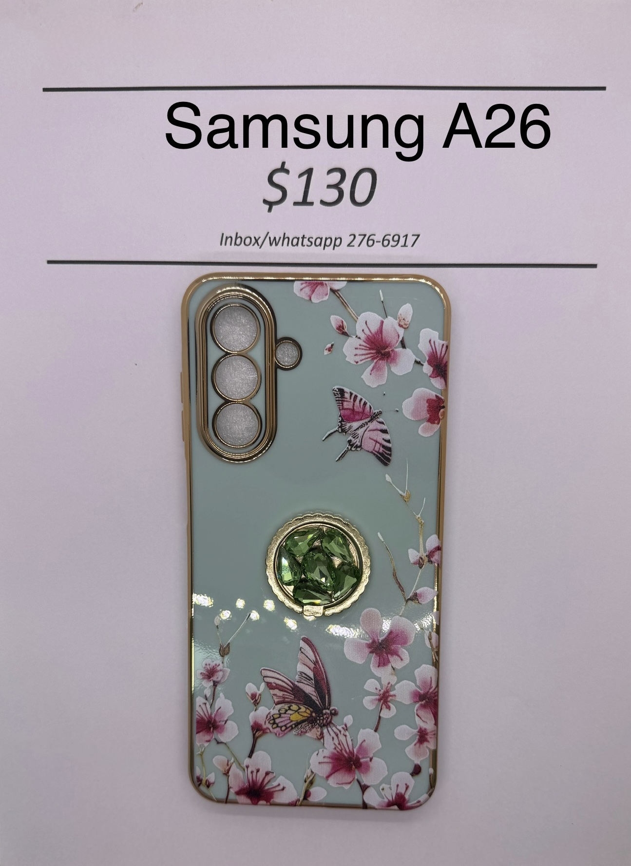 A26 Green Floral Butterfly