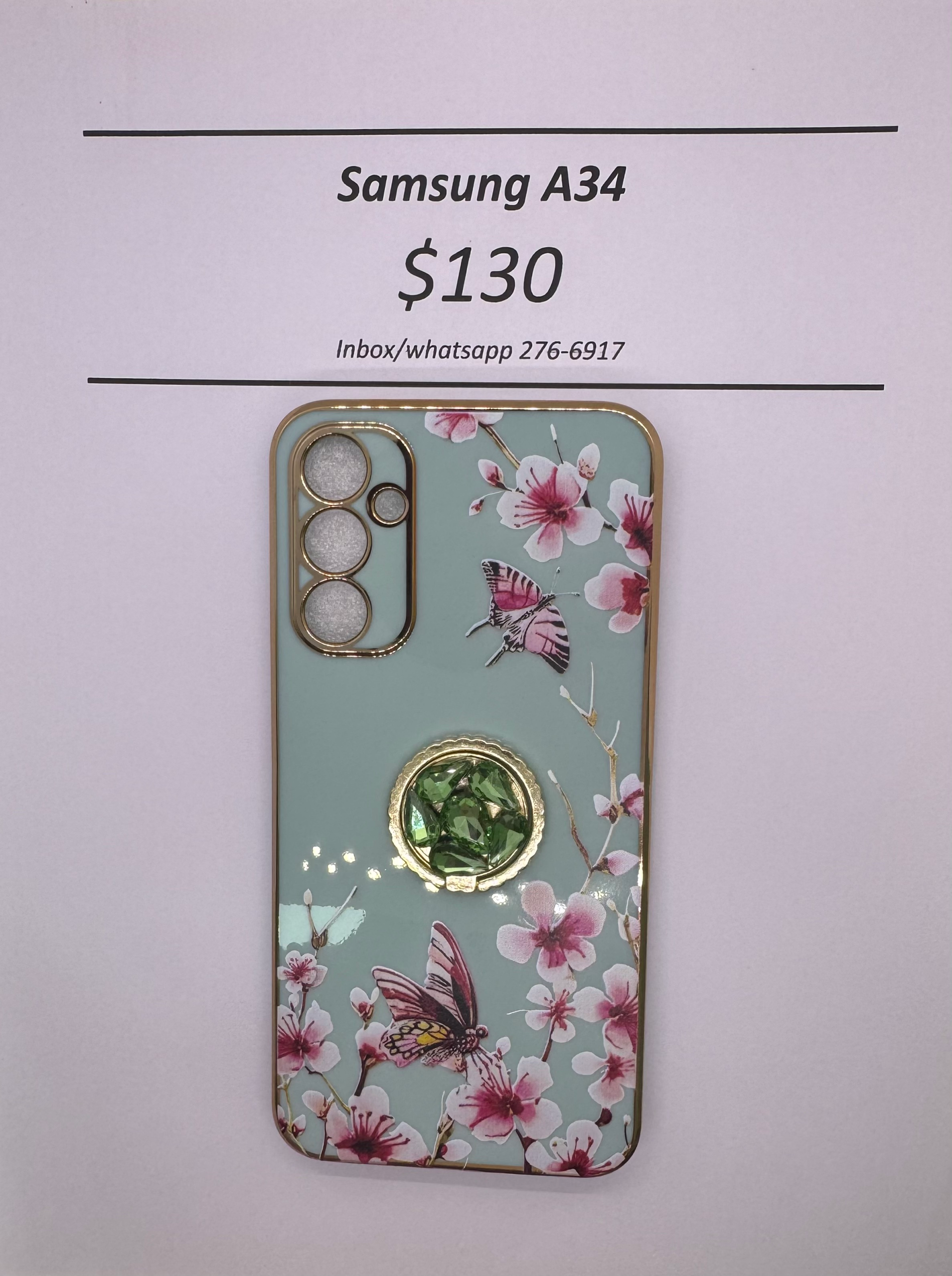 A34 Green Floral Butterfly