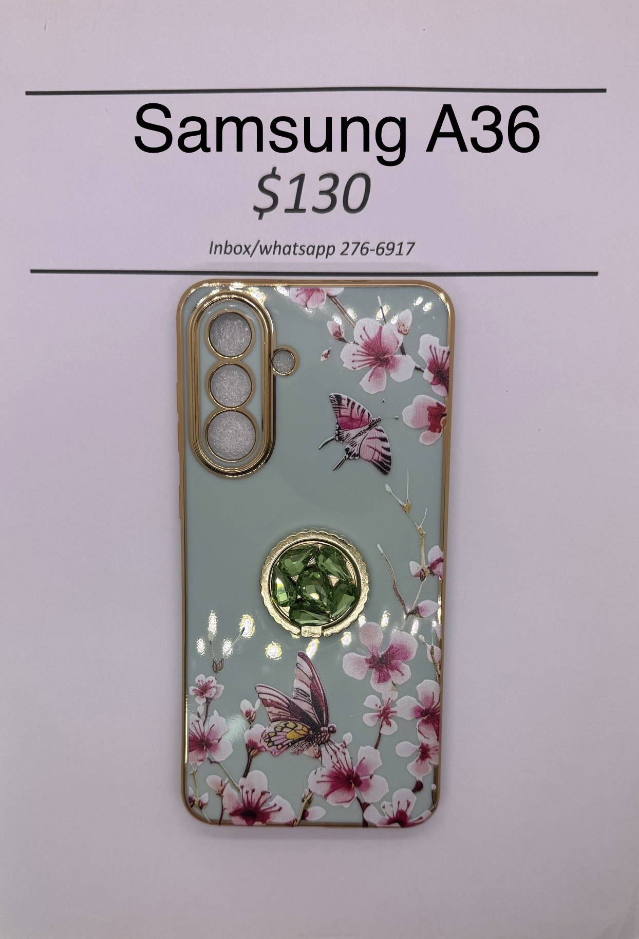 A36 Green Floral Butterfly