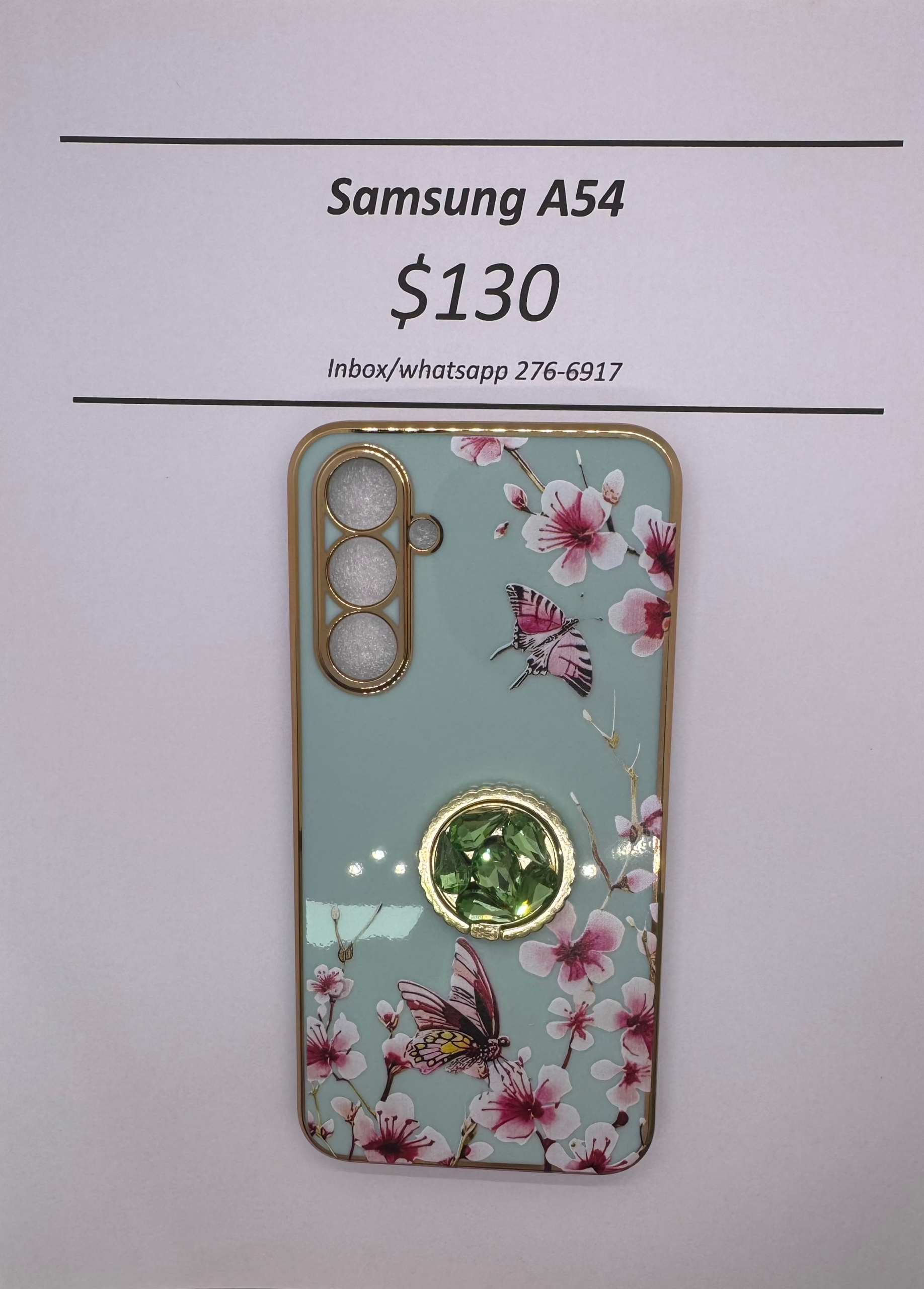 A54 Green Floral Butterfly