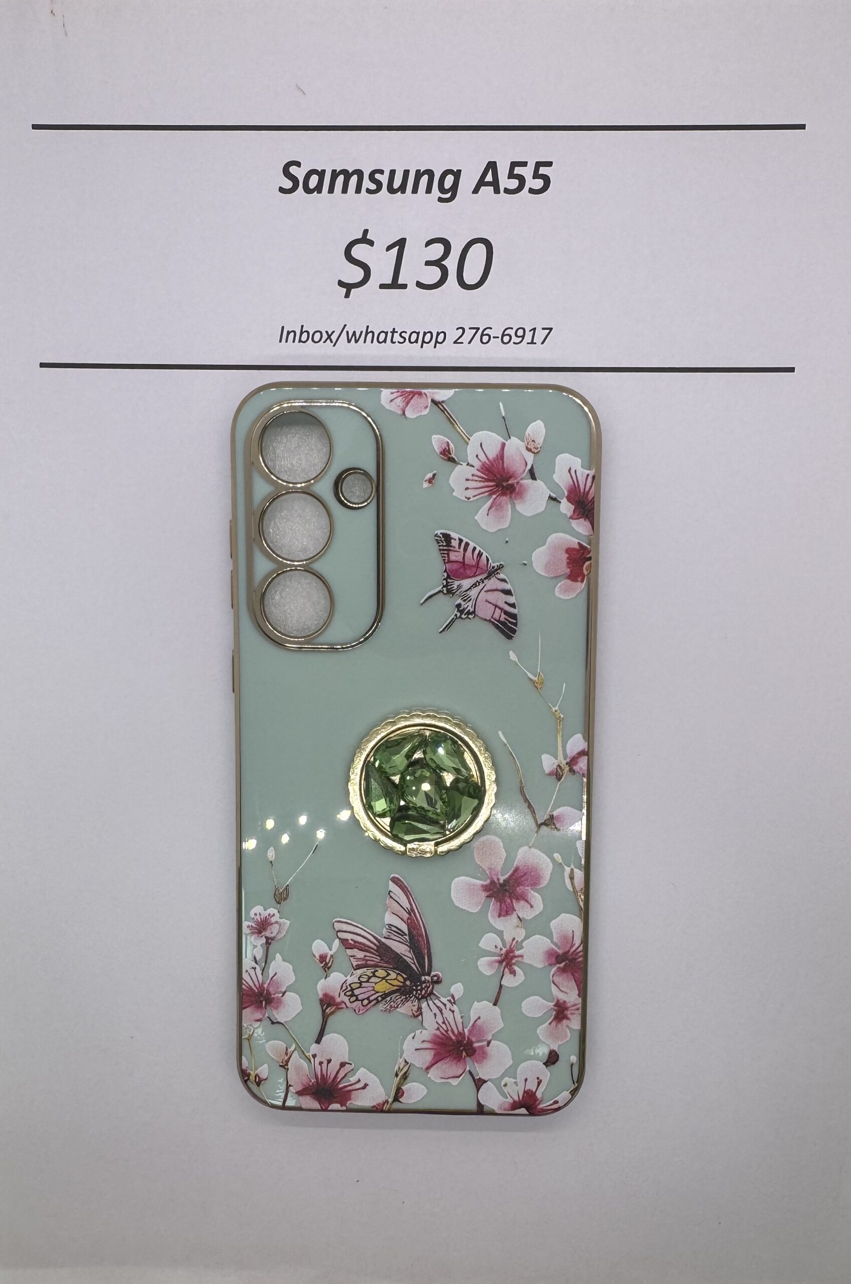 A55 Green Floral Butterfly