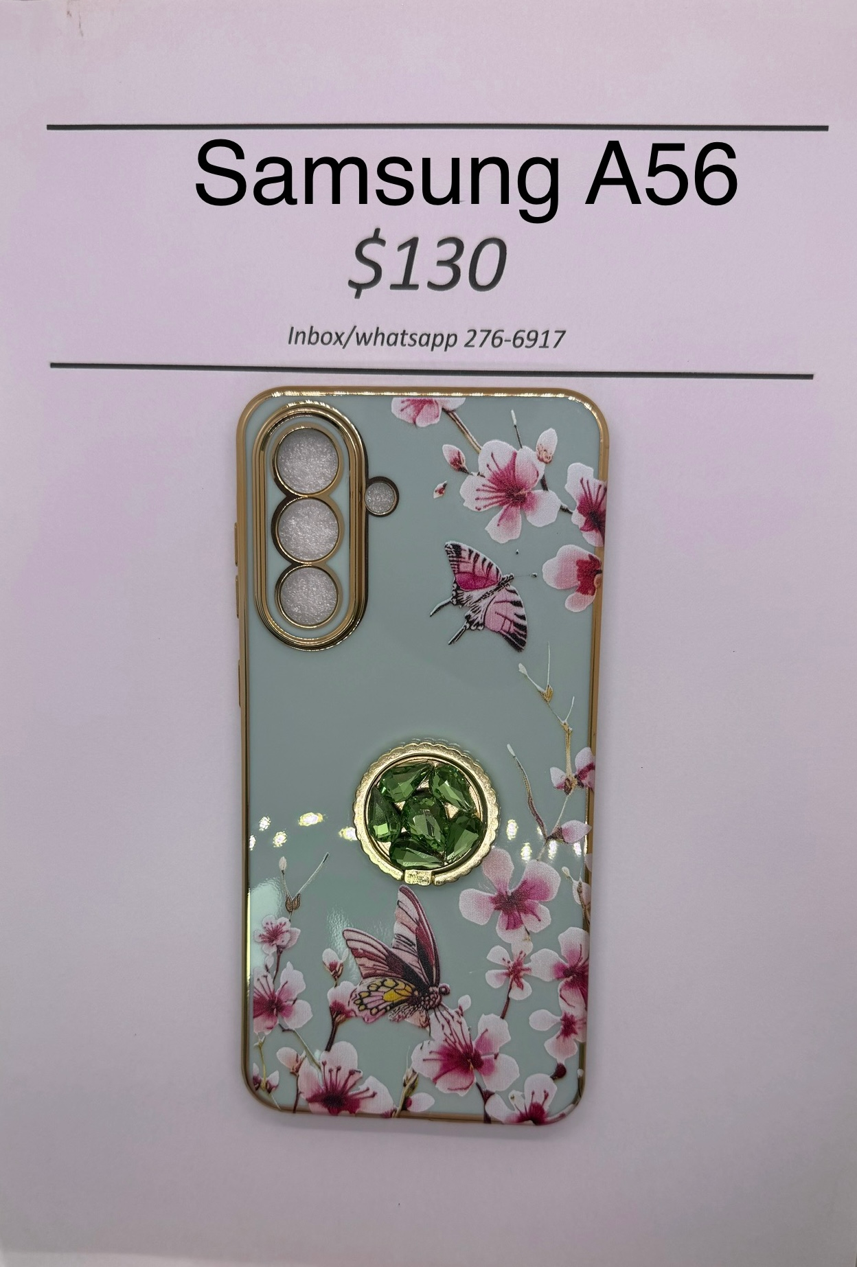 A56 Green Floral Butterfly