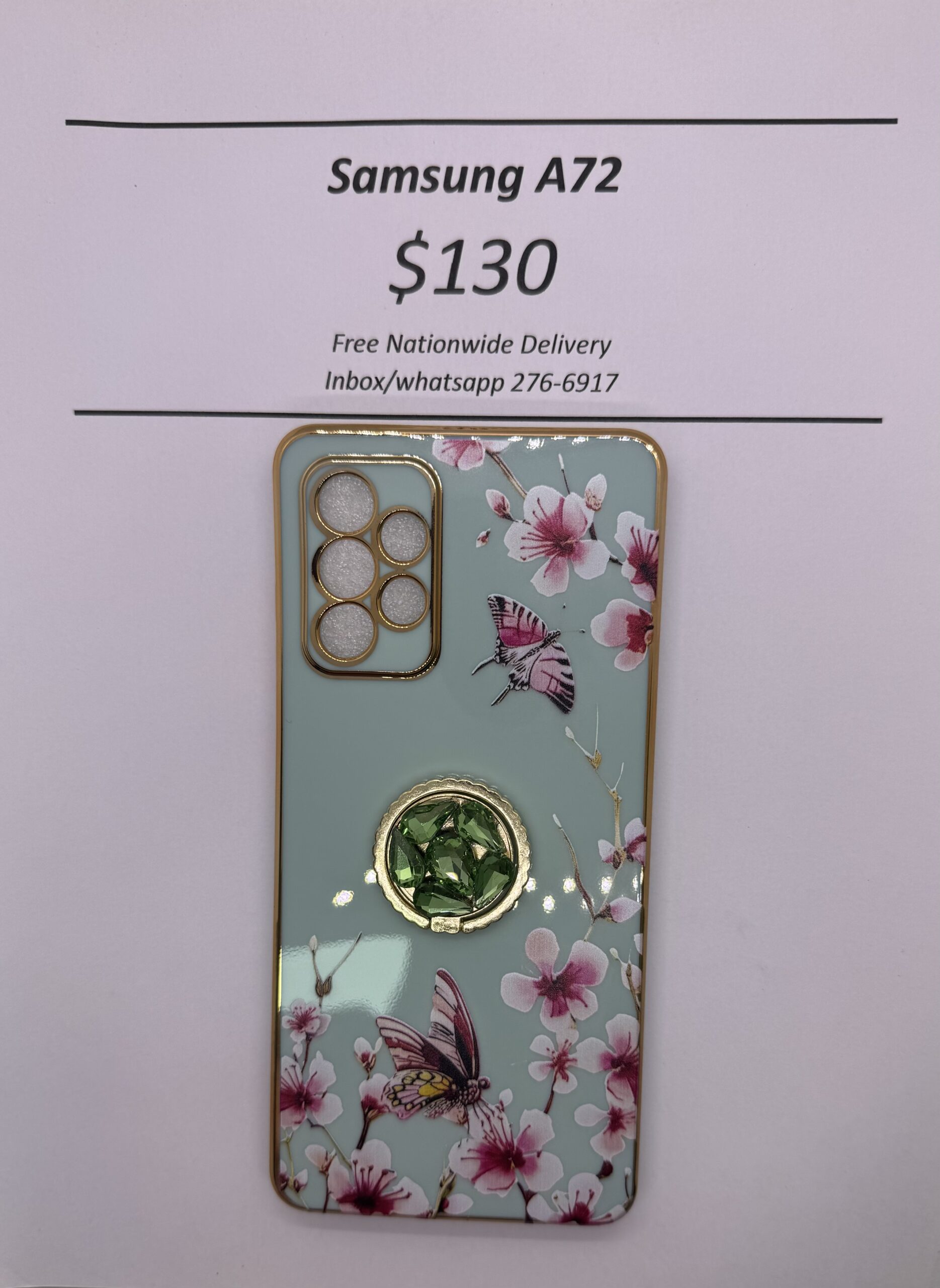 A72 Green Floral Butterfly