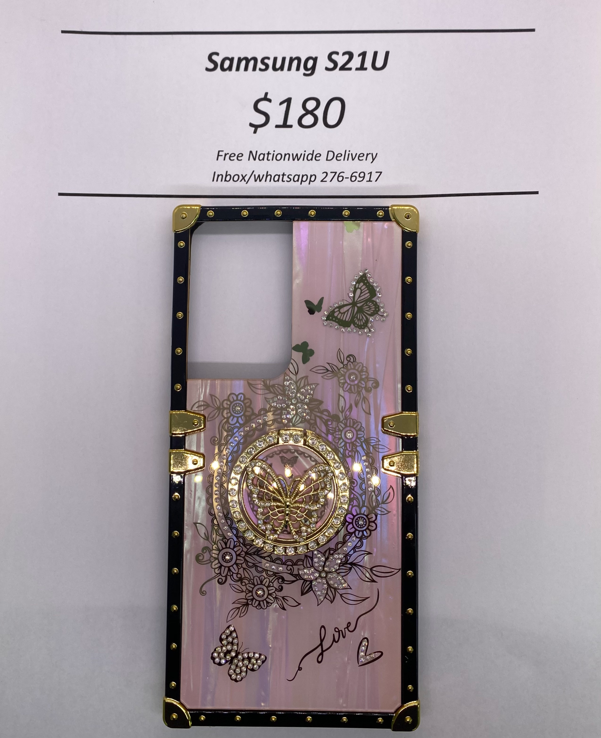 S21 Ultra Pink Butterfly Trunk