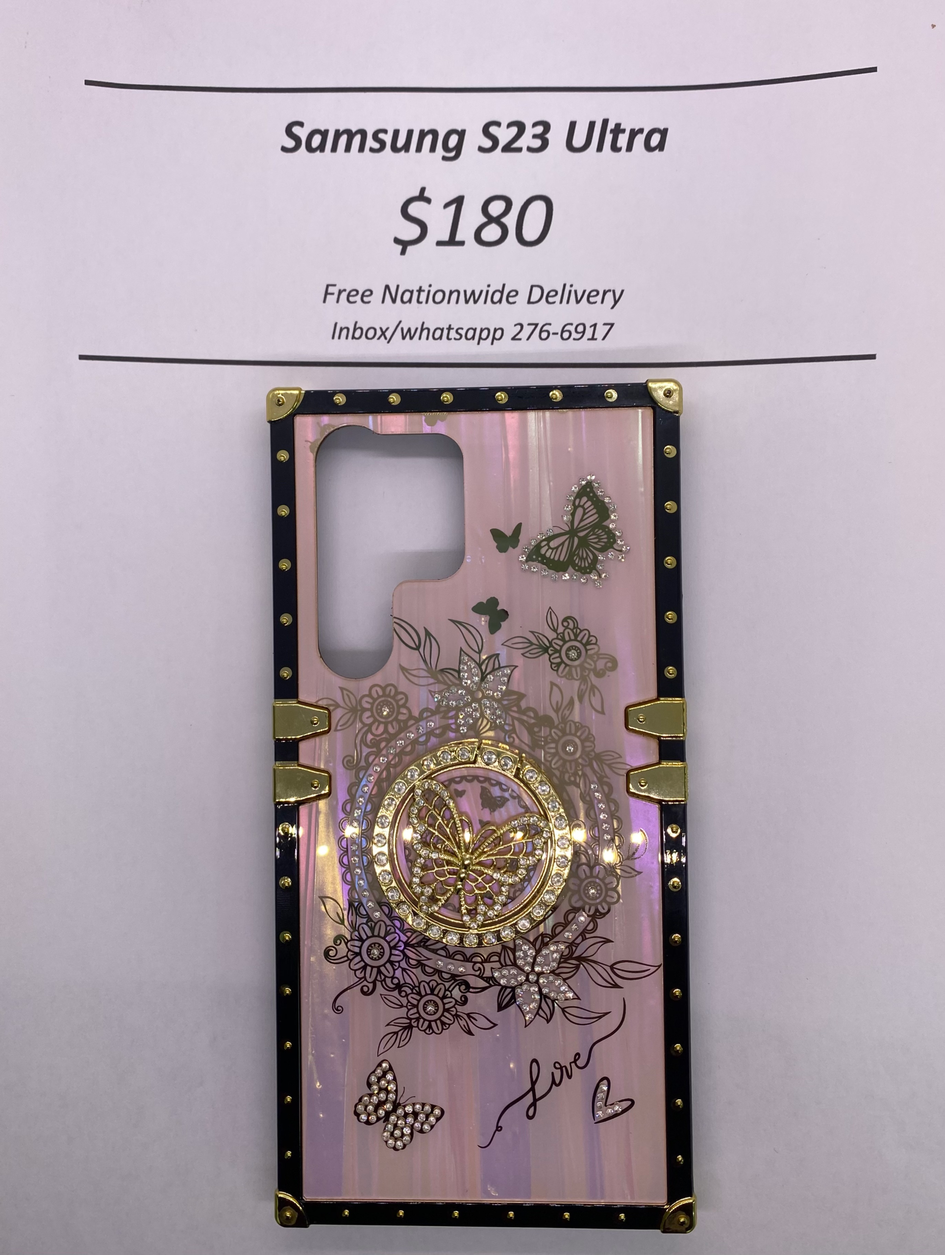 S23 Ultra Pink Butterfly Trunk