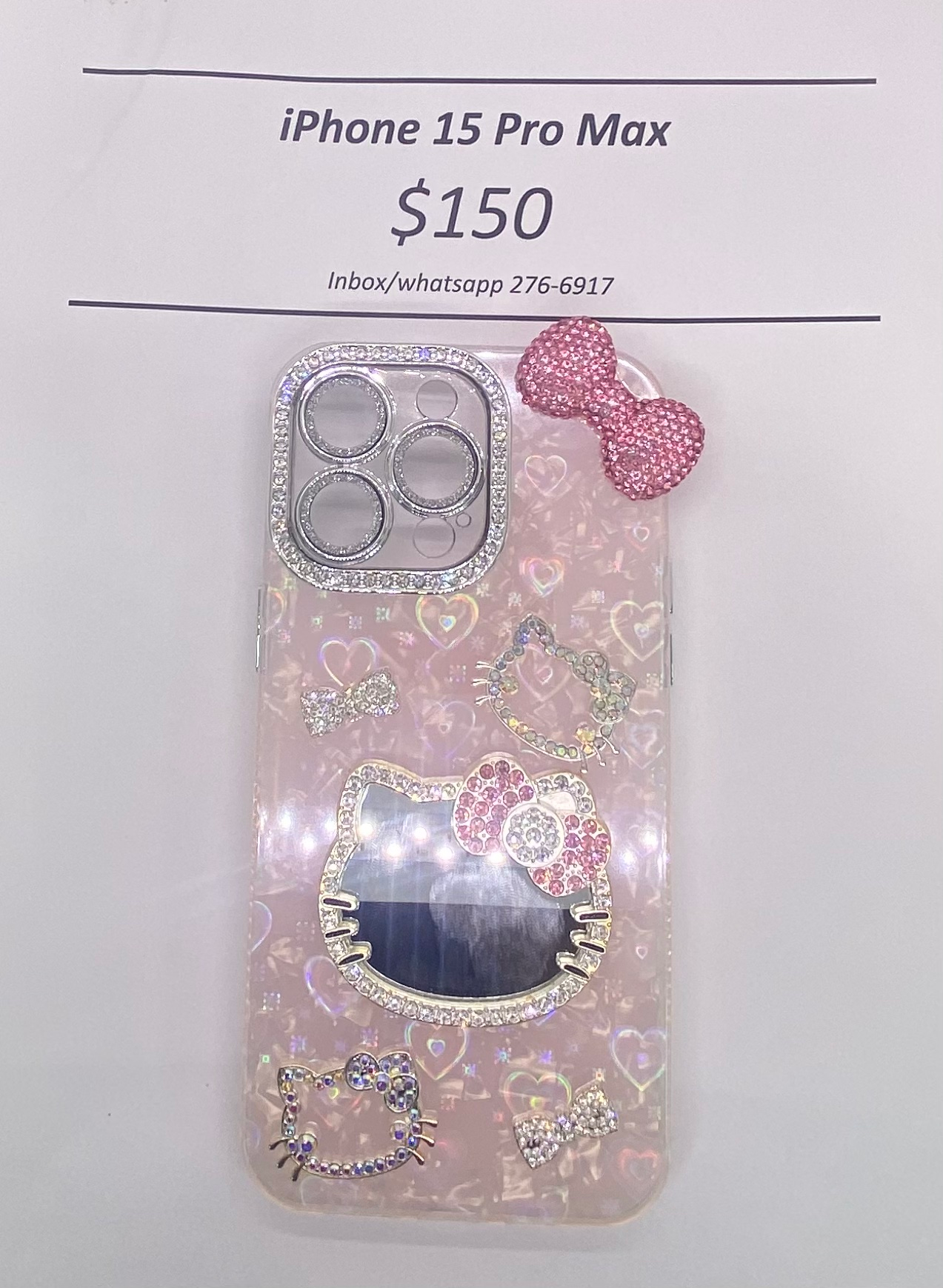 iPhone 15 Pro Max Hello Kitty Pink Glitter