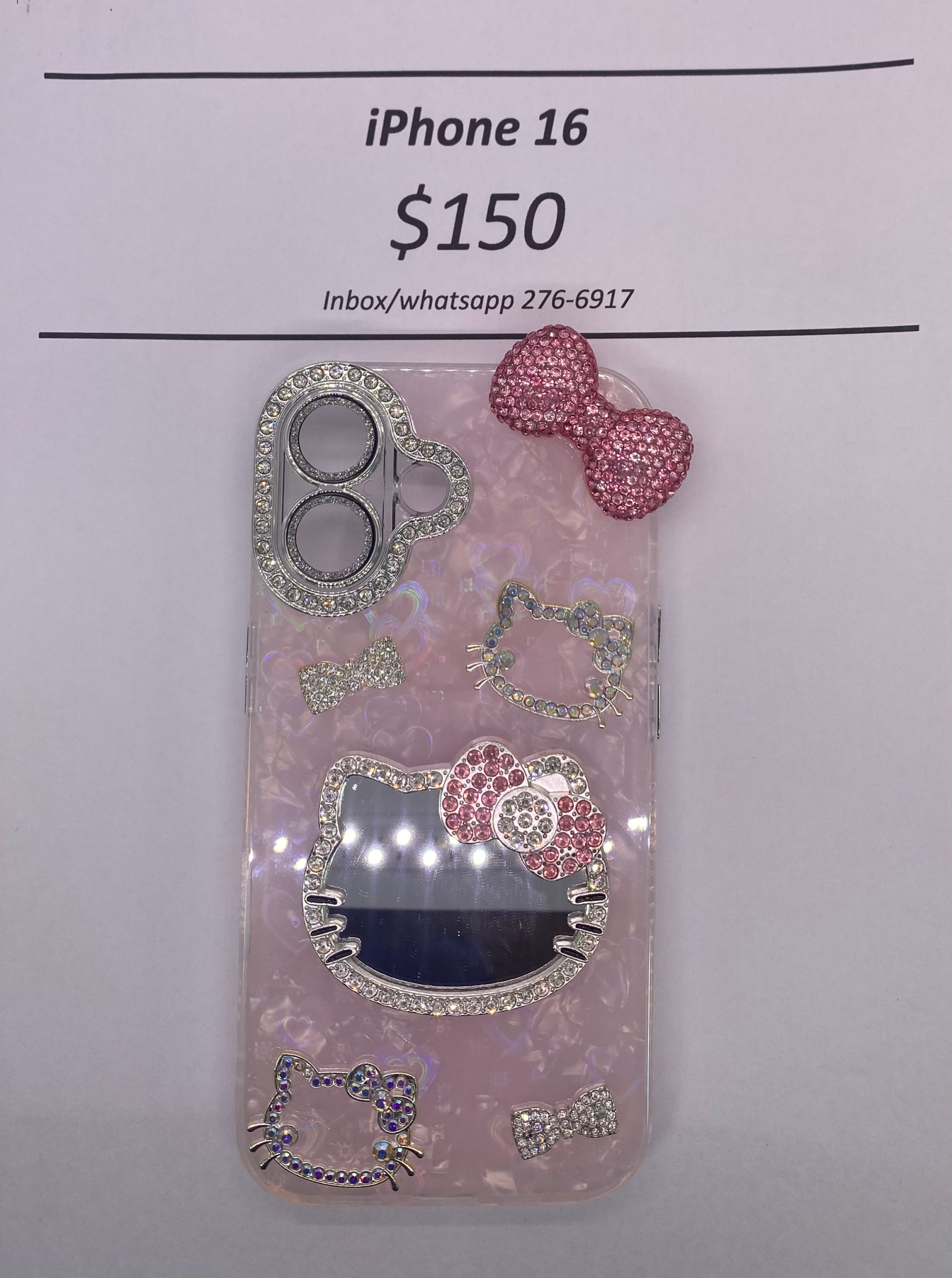 iPhone 16 Hello Kitty Pink Glitter