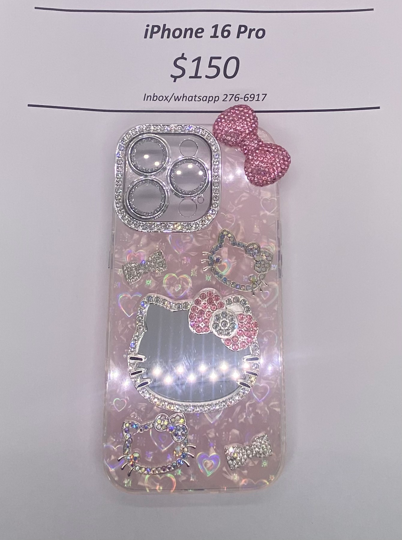 iPhone 16 Pro Hello Kitty Pink Glitter
