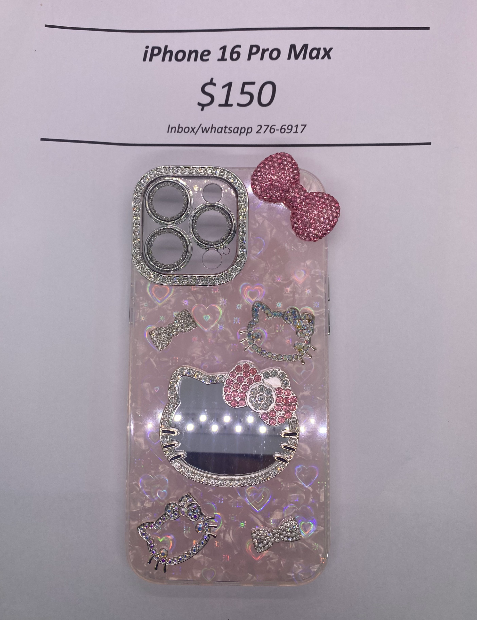 iPhone 16 Pro Max Hello Kitty Pink Glitter