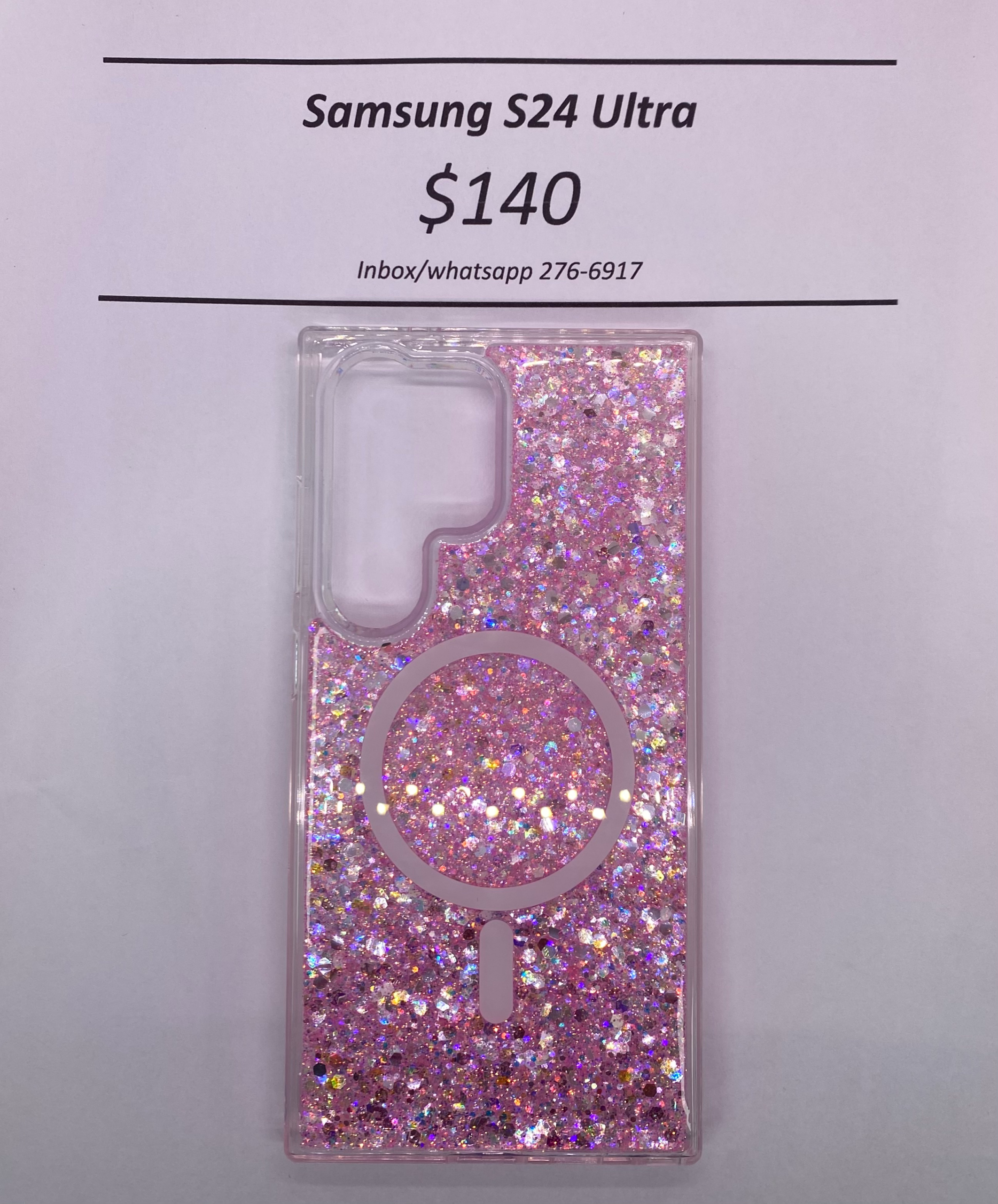 S24 Ultra Glittery Pink Mag Safe