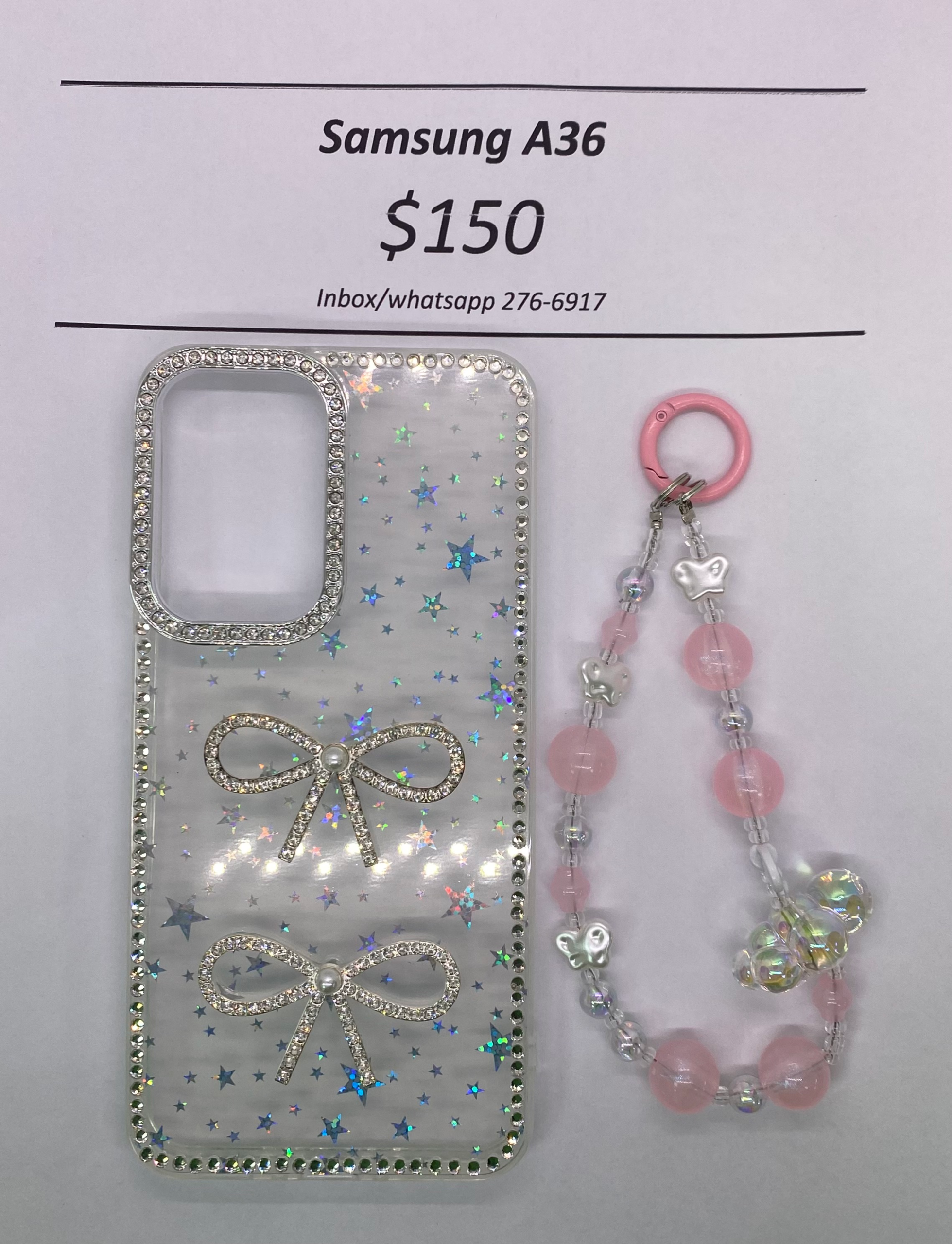 A36 5G Clear Starry Glitter Bow with Band