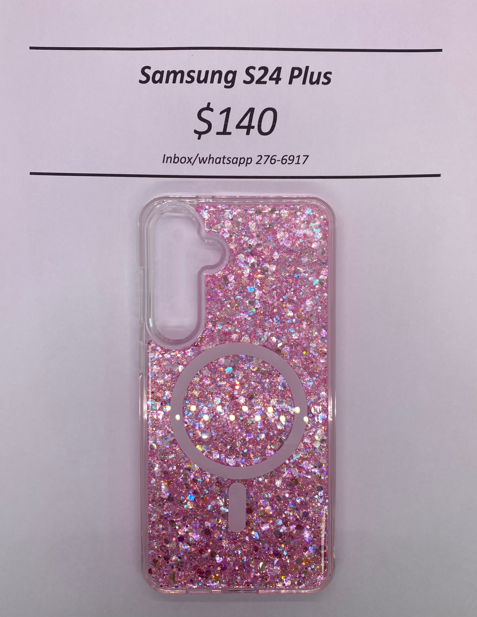 S24+ Glittery Pink Mag Safe