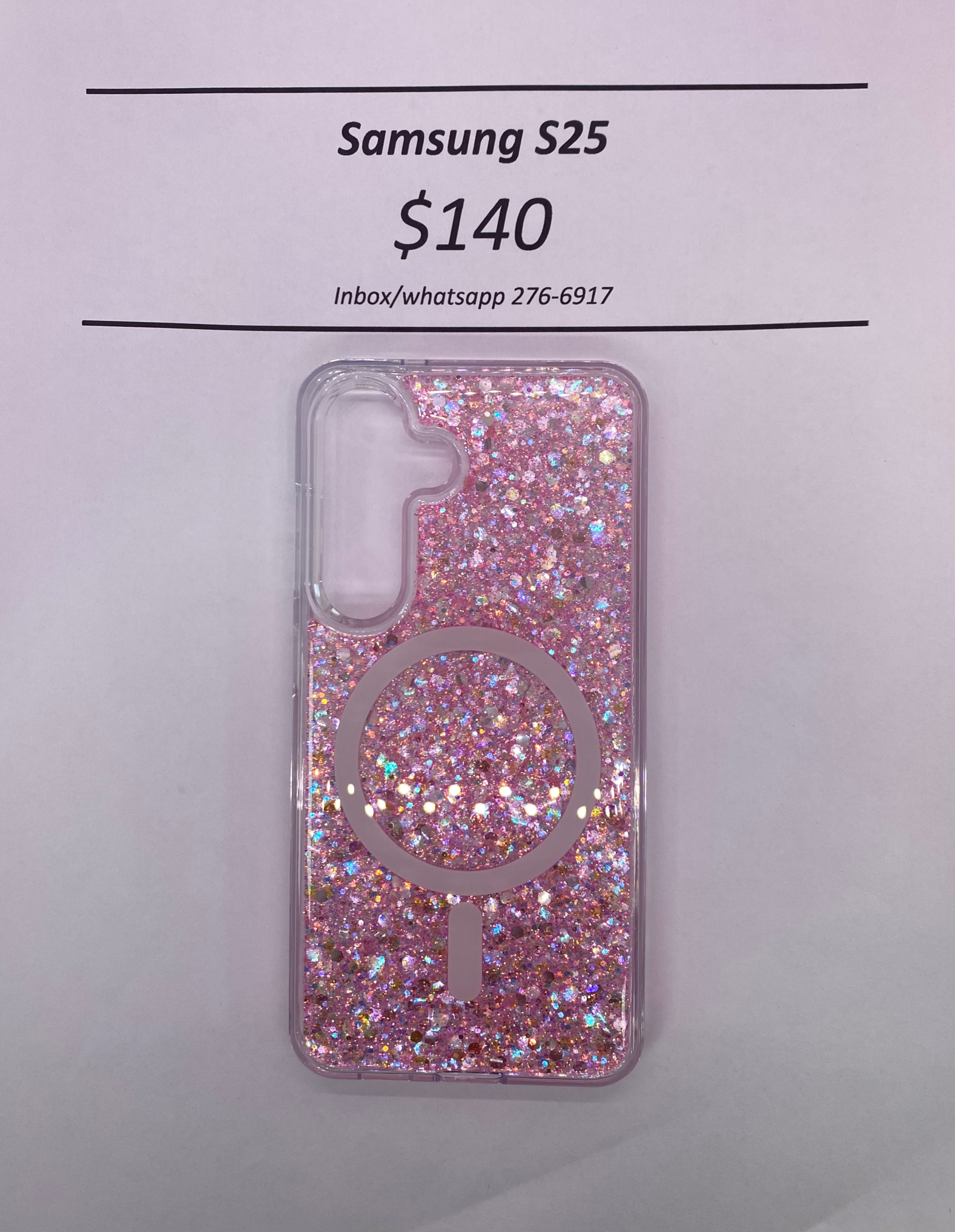 S25 Ultra Glittery Pink Mag Safe