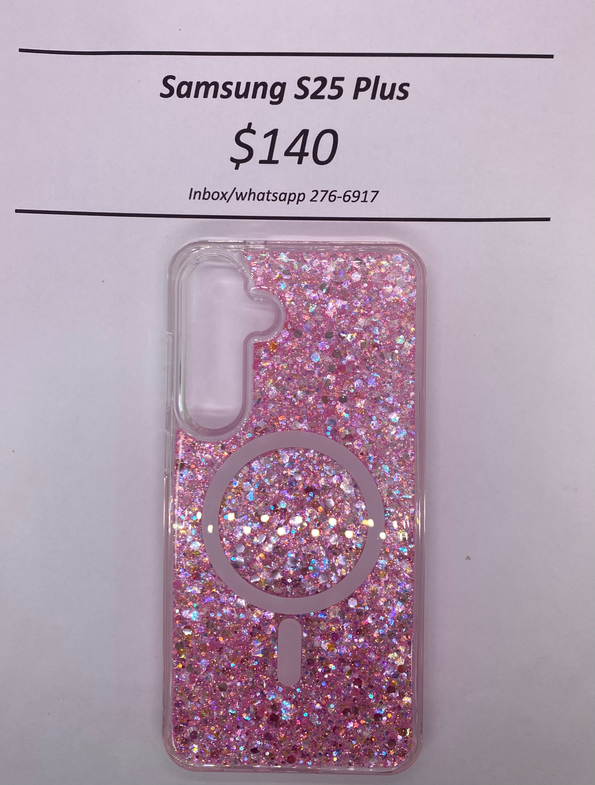 S25+ Glittery Pink Mag Safe