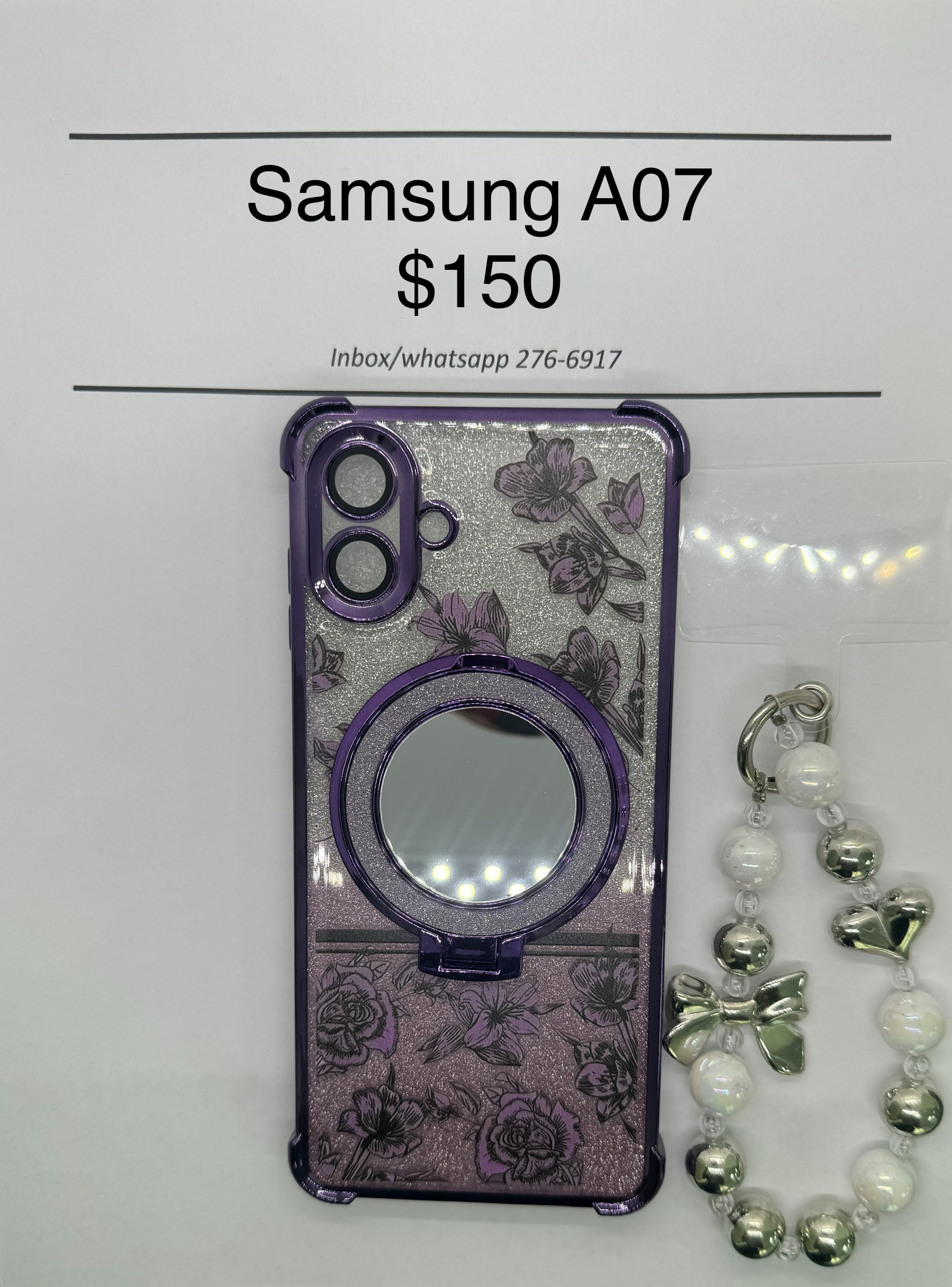 A07 Purple Floral Glitter