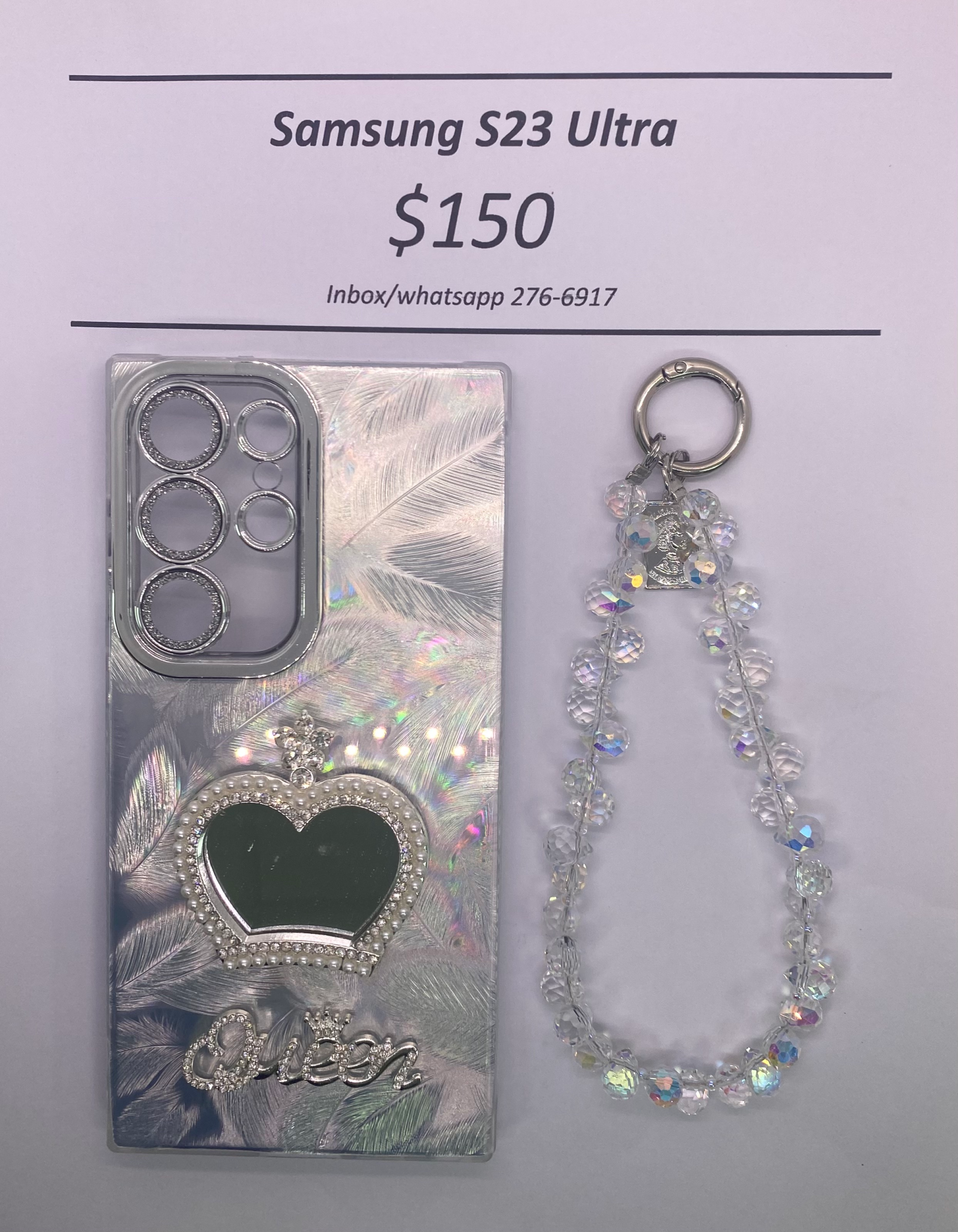 S23 Ultra Silver Queen w/ Charm