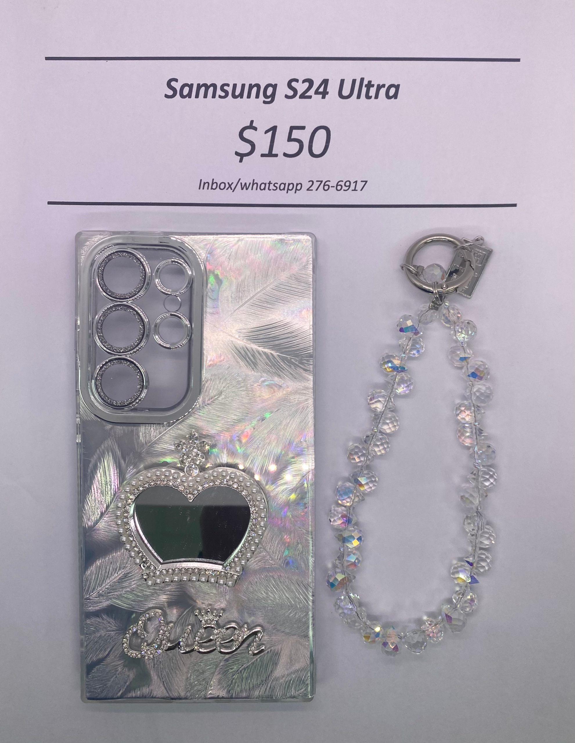 S24 Ultra Silver Queen w/ Charm