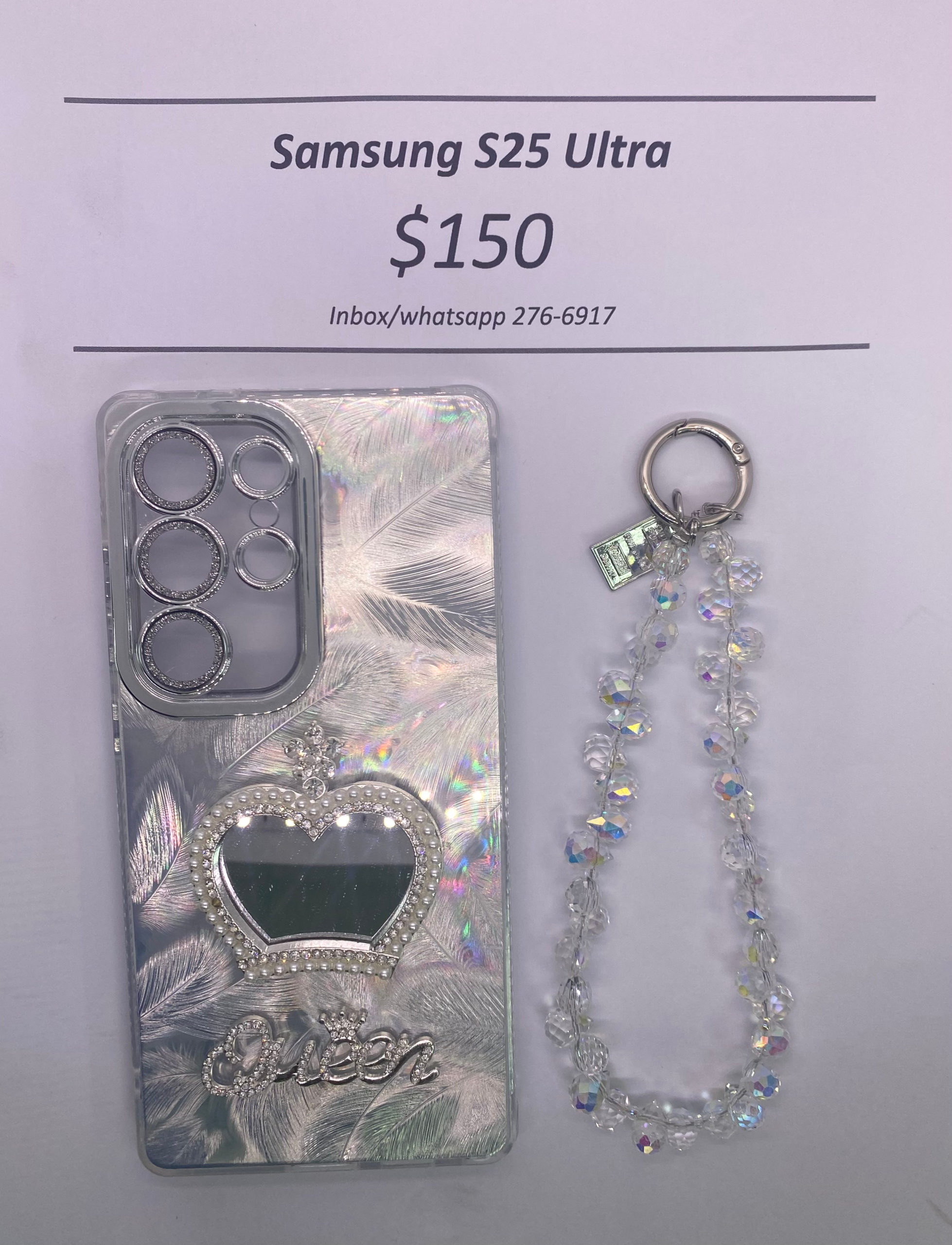 S25 Ultra Silver Queen w/ Charm