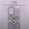 A17 Clear Starry w Heart Gem Pop Socket