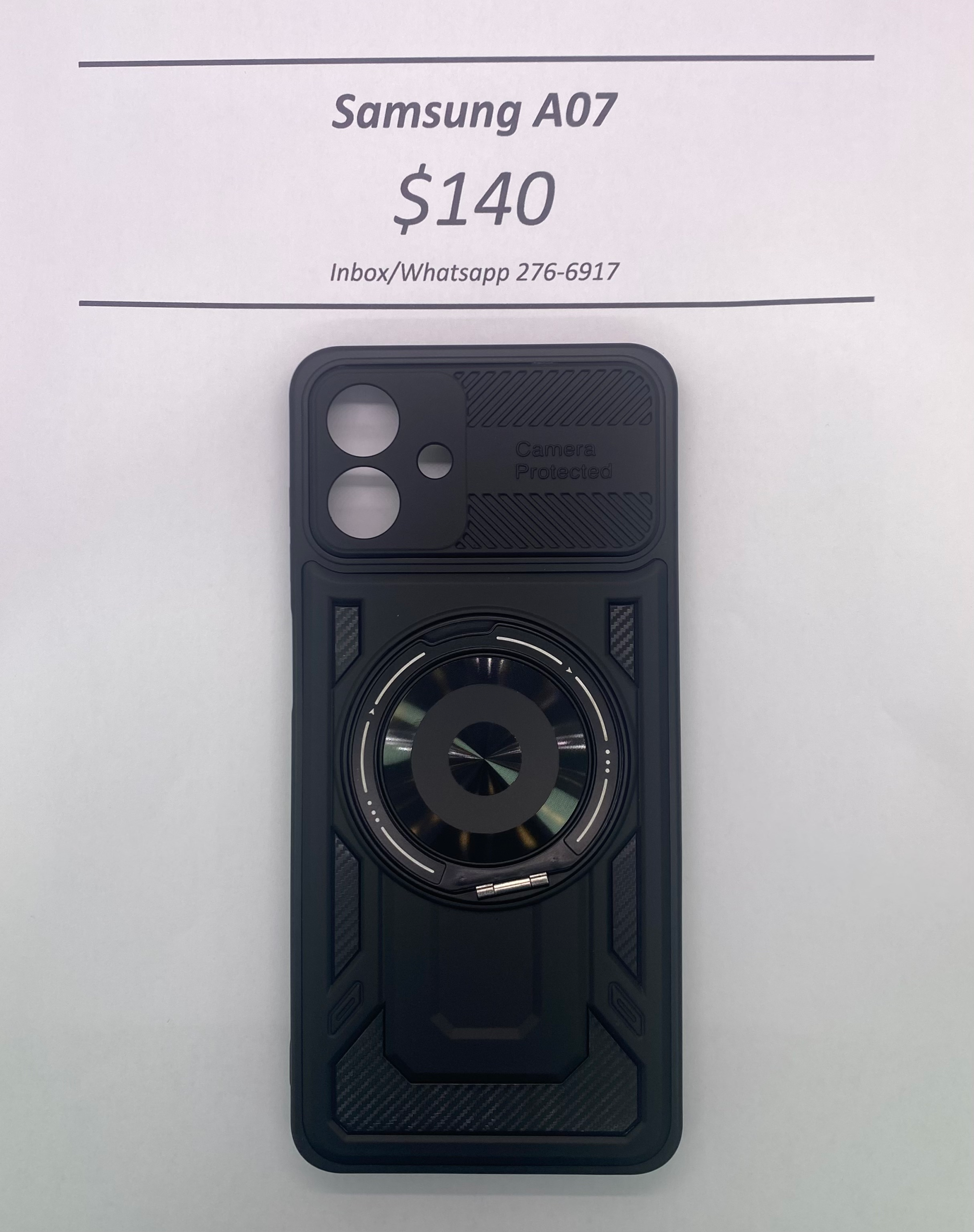 A07 Black Rugged Camera Protected