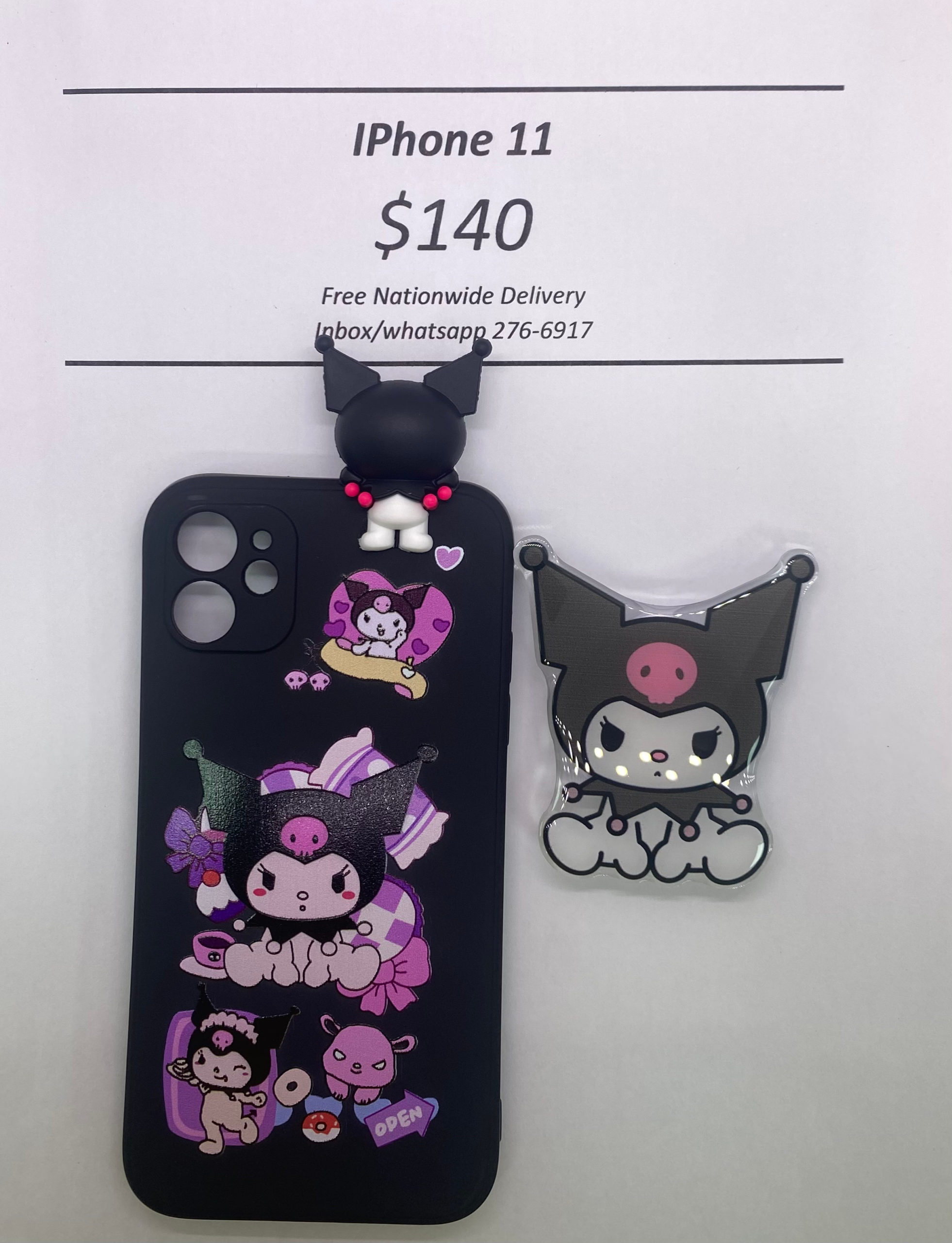 iPhone 11 Kuromi with Pop Socket
