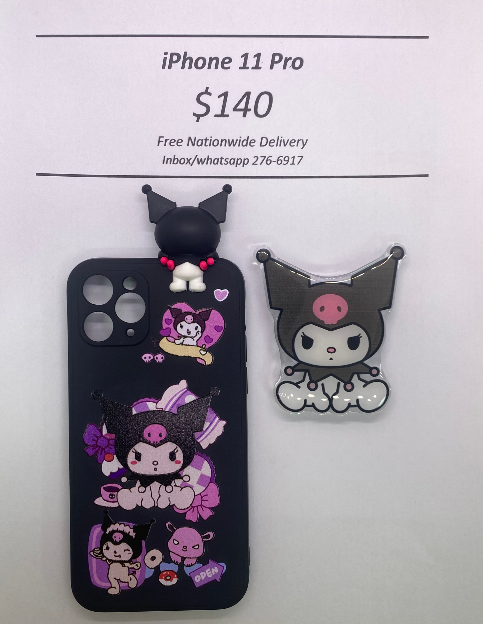 iPhone 11 Pro Kuromi with Pop Socket