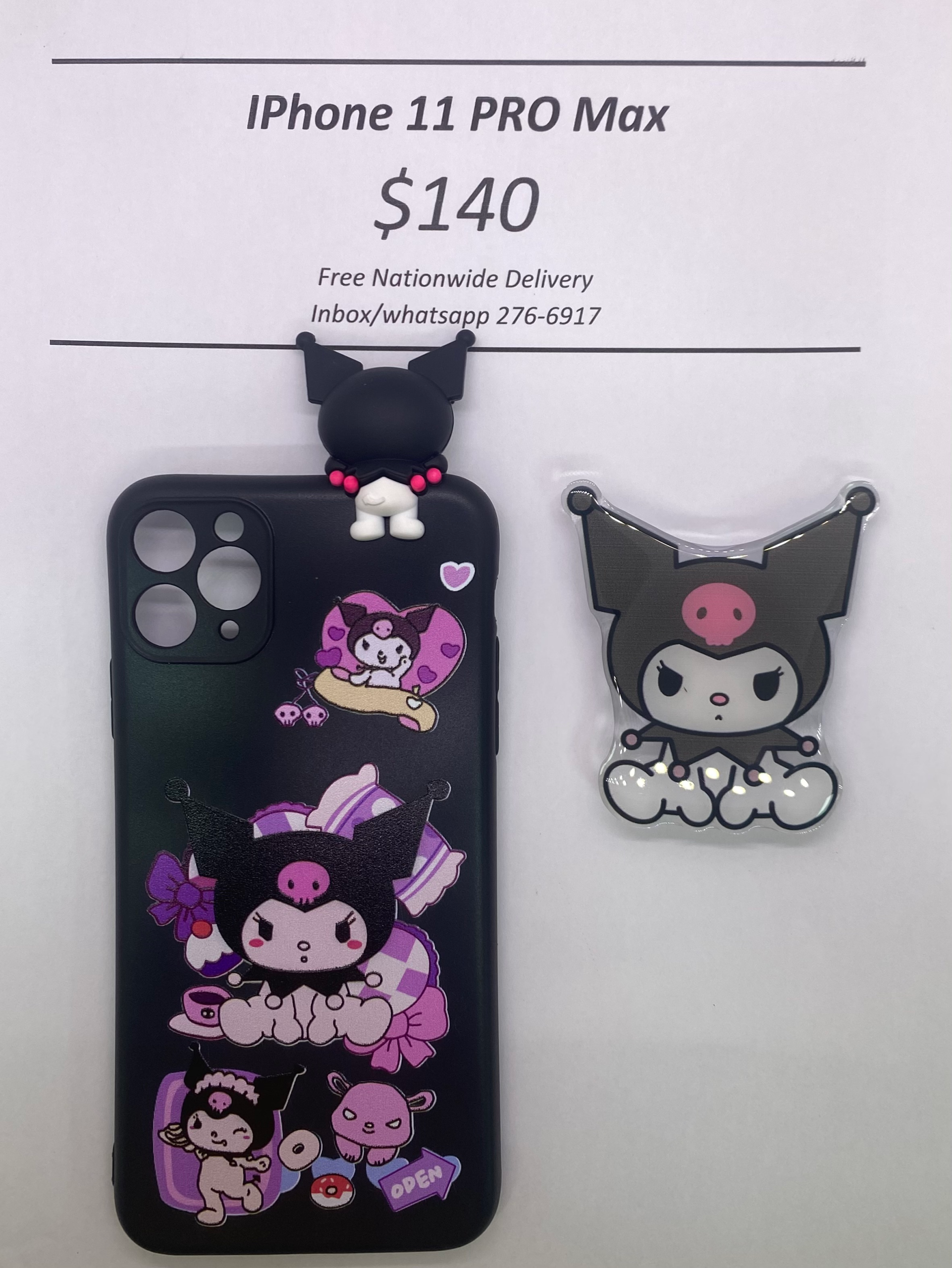 iPhone 11 Pro Max Kuromi with Pop Socket
