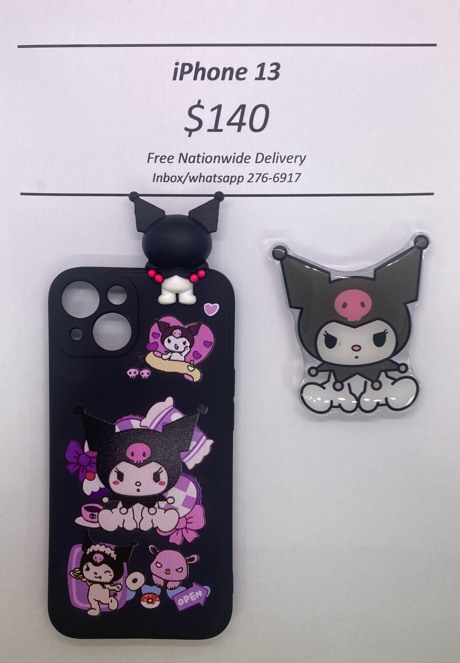 iPhone 13 Kuromi with Pop Socket