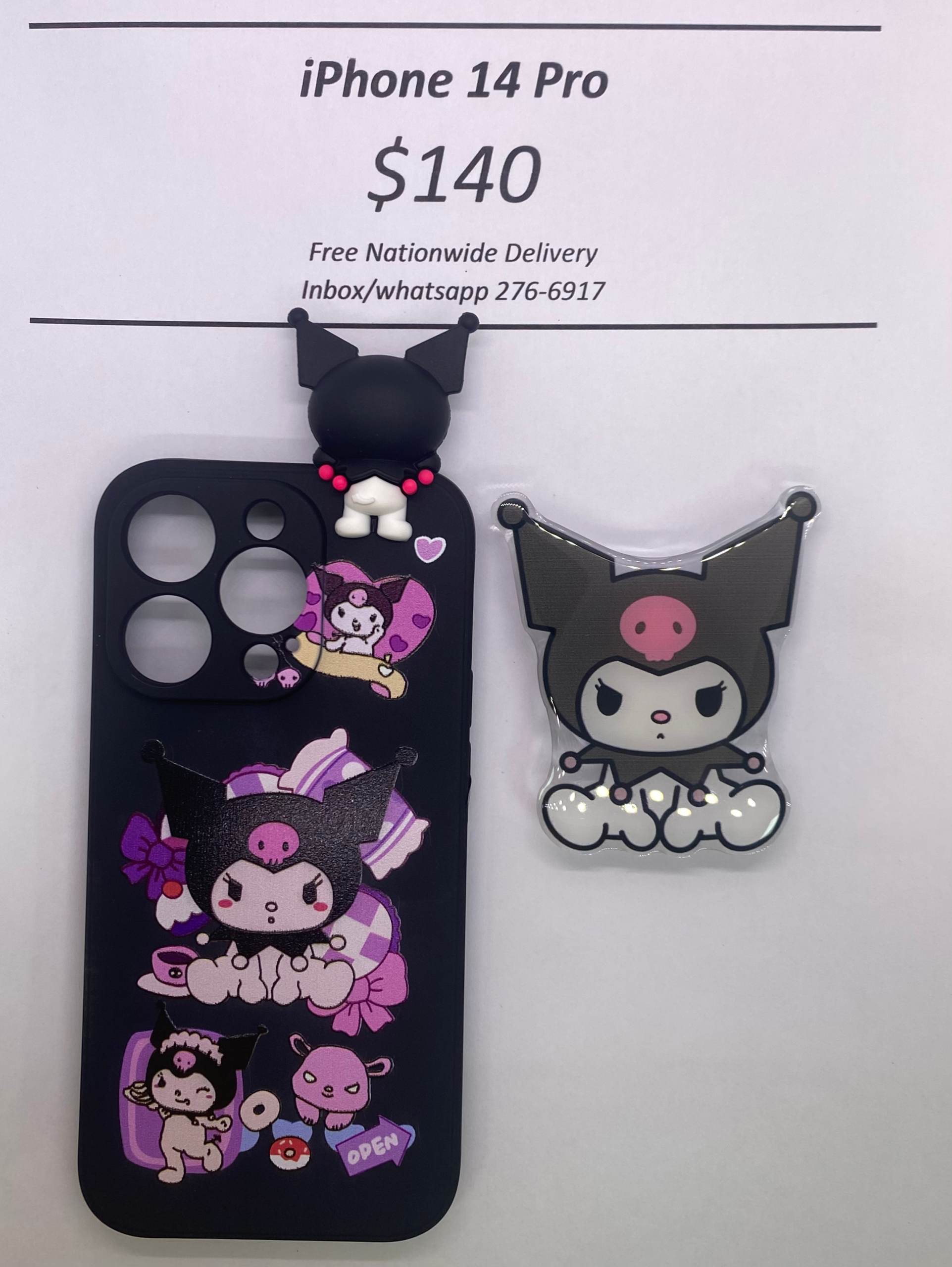 iPhone 14 Pro Kuromi with Pop Socket