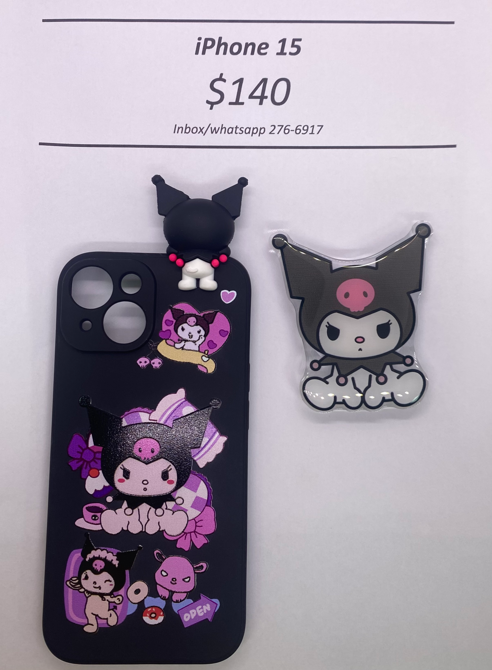 iPhone 15 Kuromi with Pop Socket