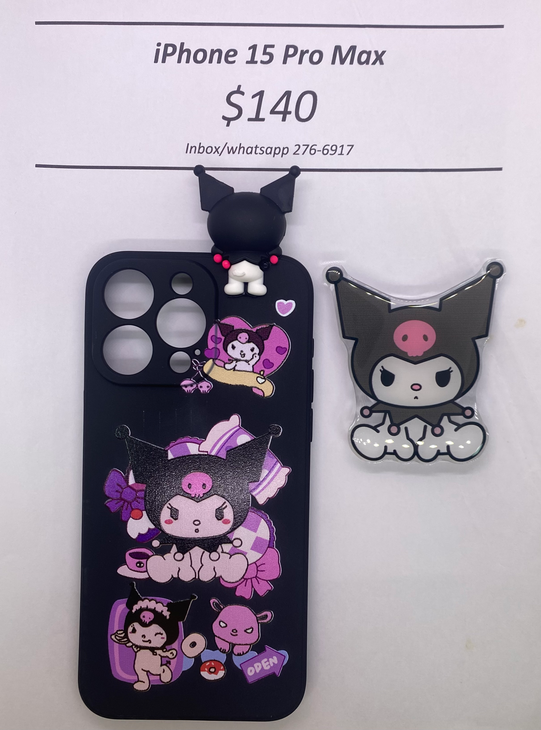 iPhone 15 Pro Max Kuromi with Pop Socket
