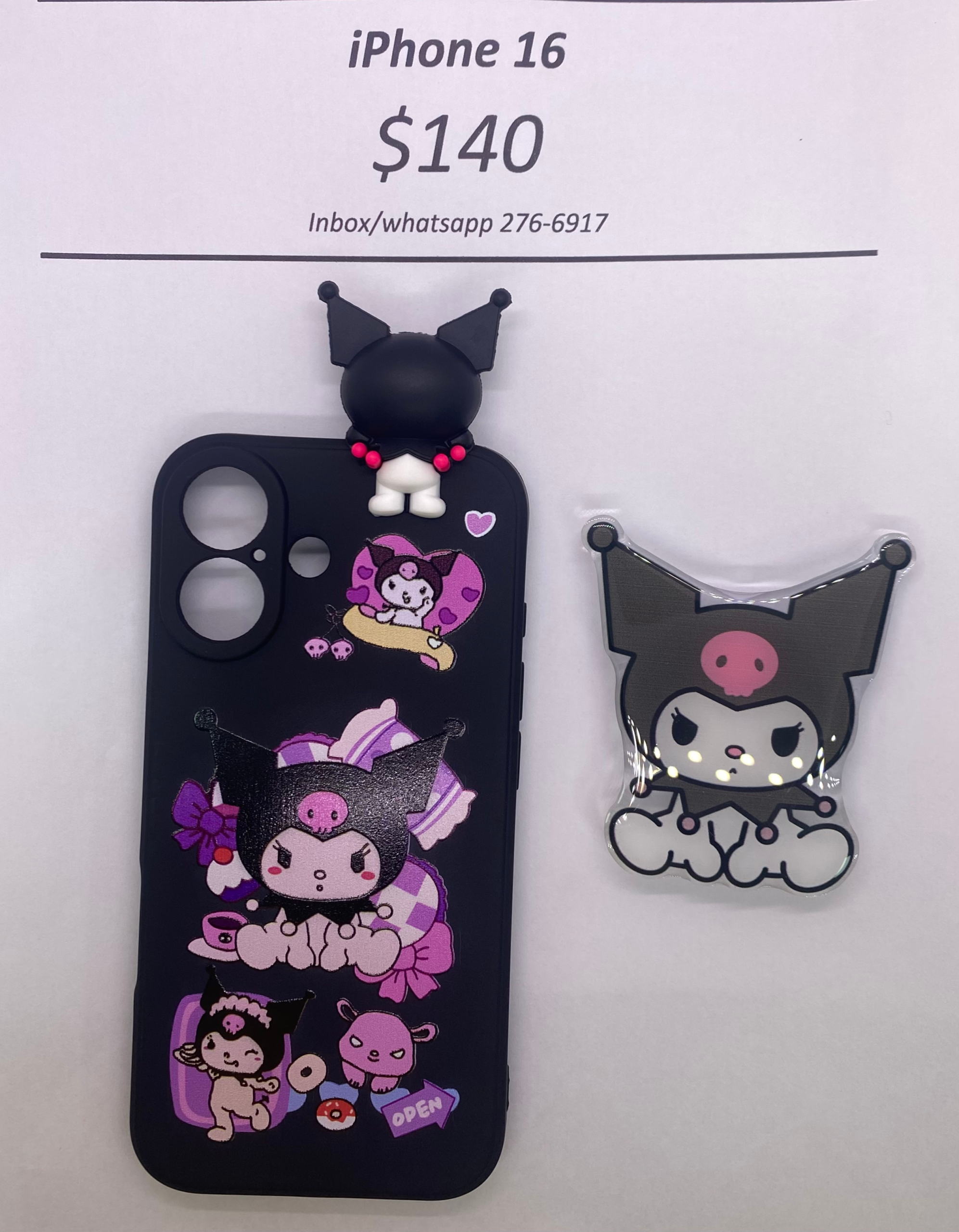 iPhone 16 Kuromi with Pop Socket