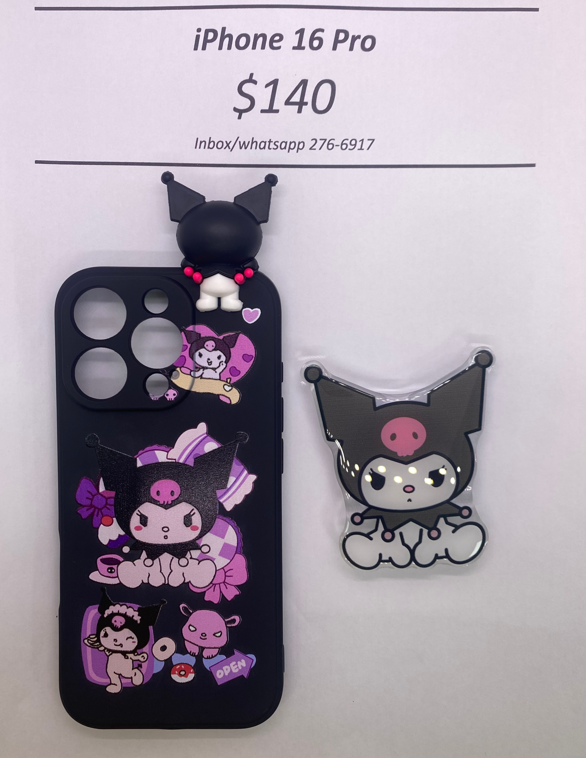 iPhone 16 Pro Kuromi with Pop Socket