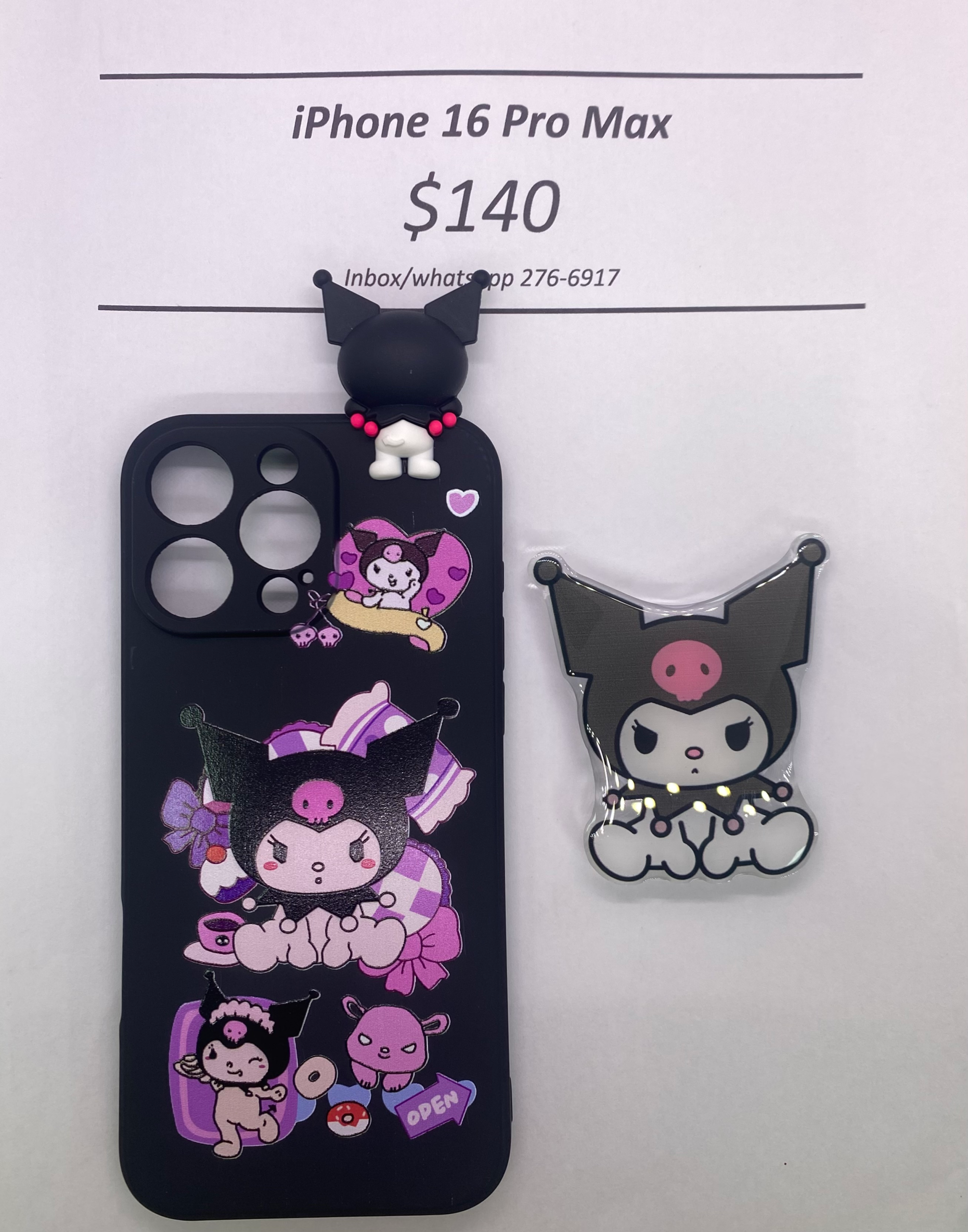 iPhone 16 Pro Max Kuromi with Pop Socket