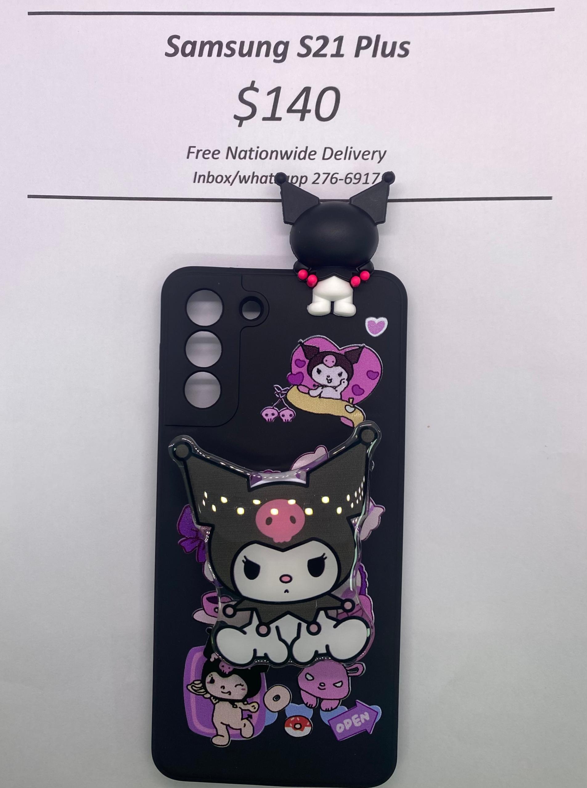 S21+ Kuromi with Pop Socket