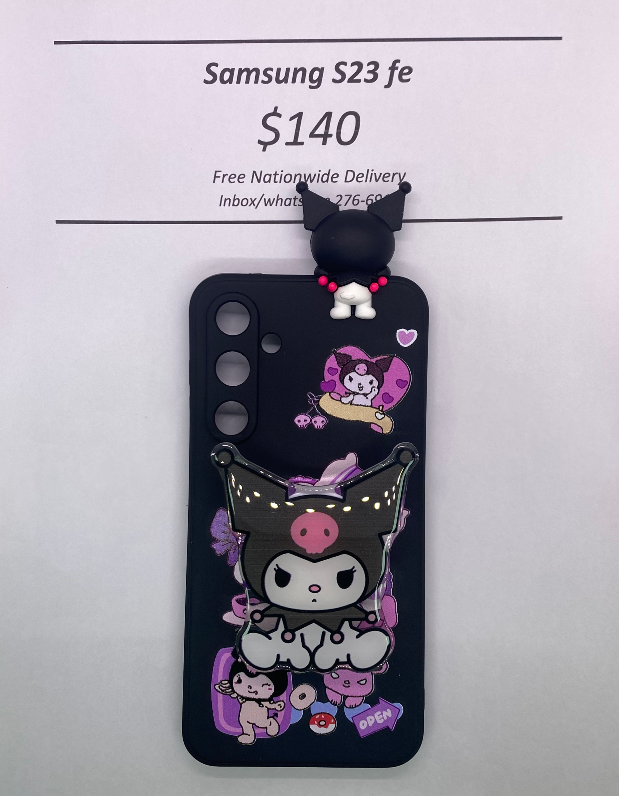 S23 FE Kuromi with Pop Socket