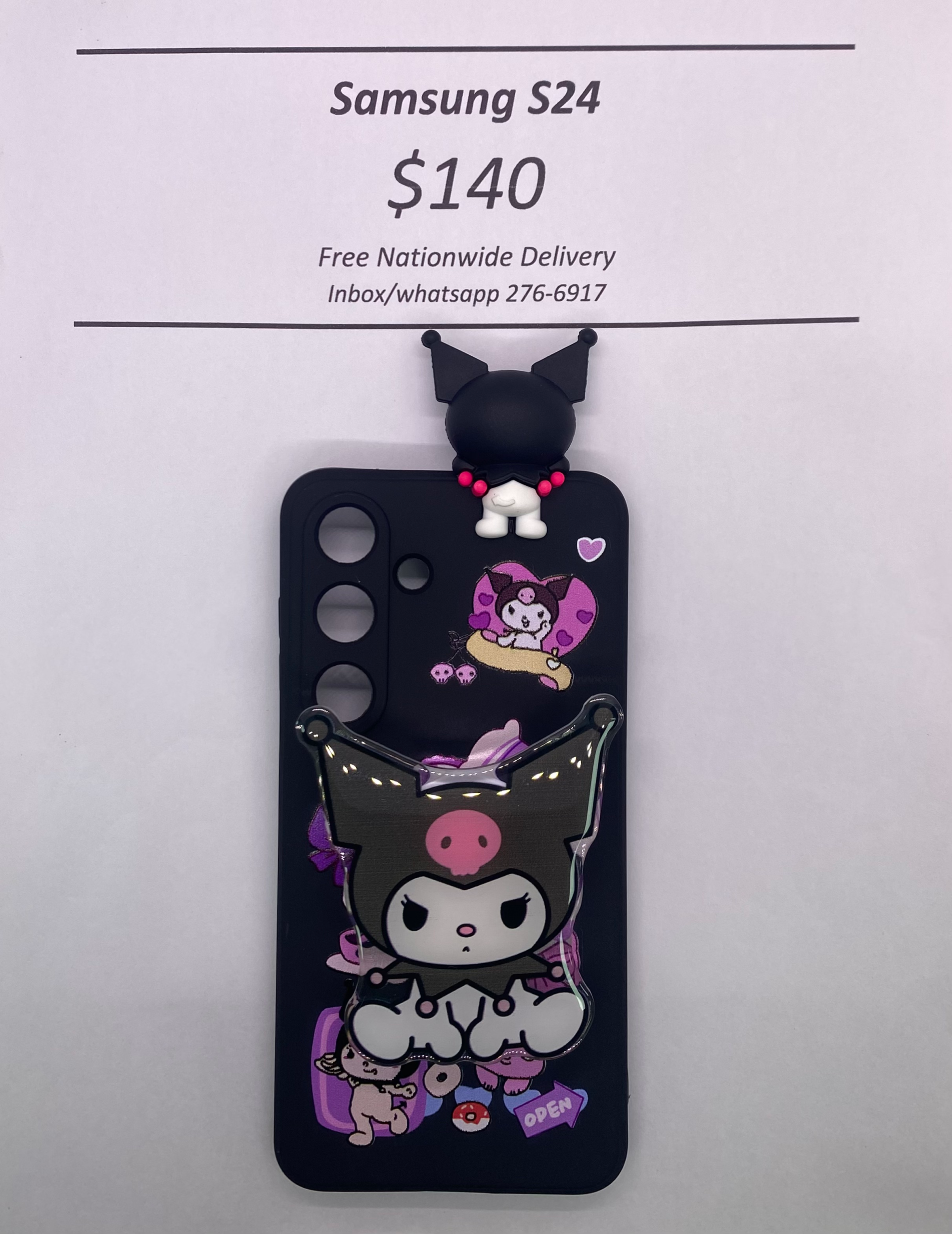 S24 Kuromi with Pop Socket