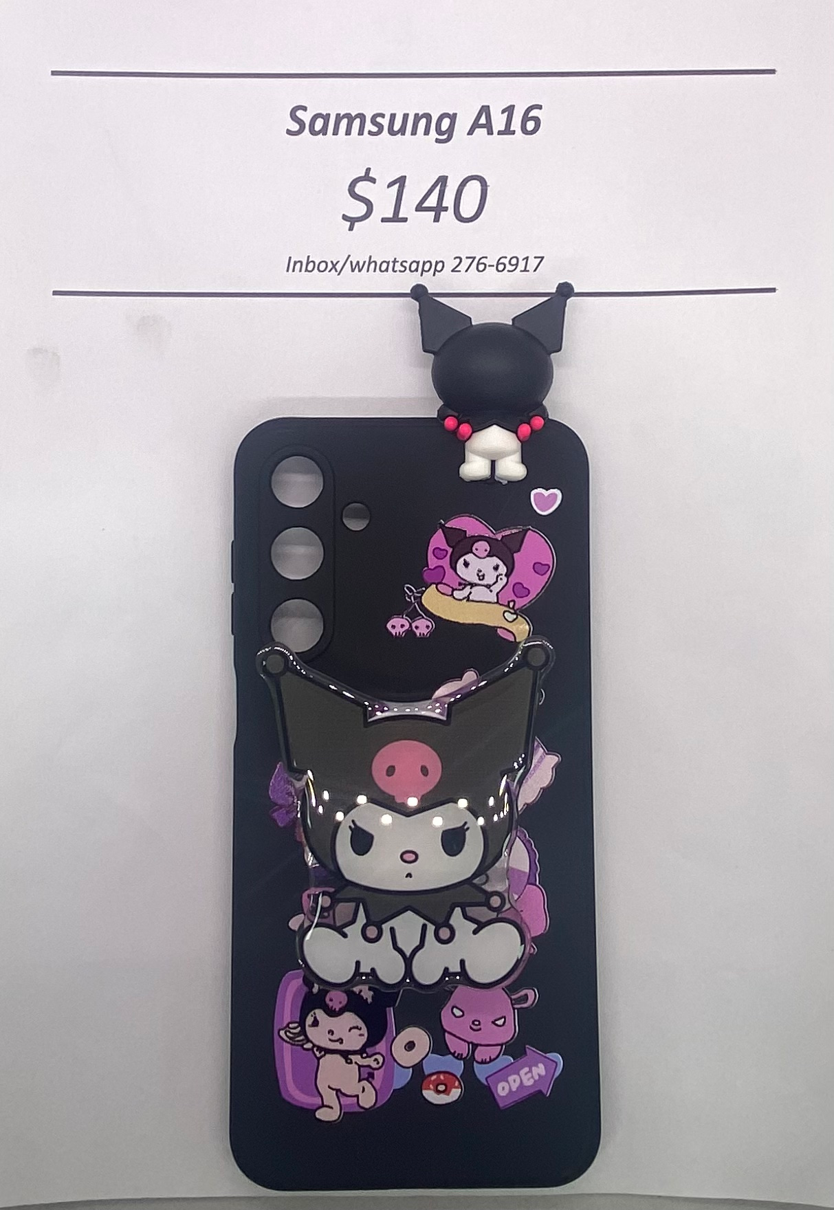 A16 Kuromi with Pop Socket
