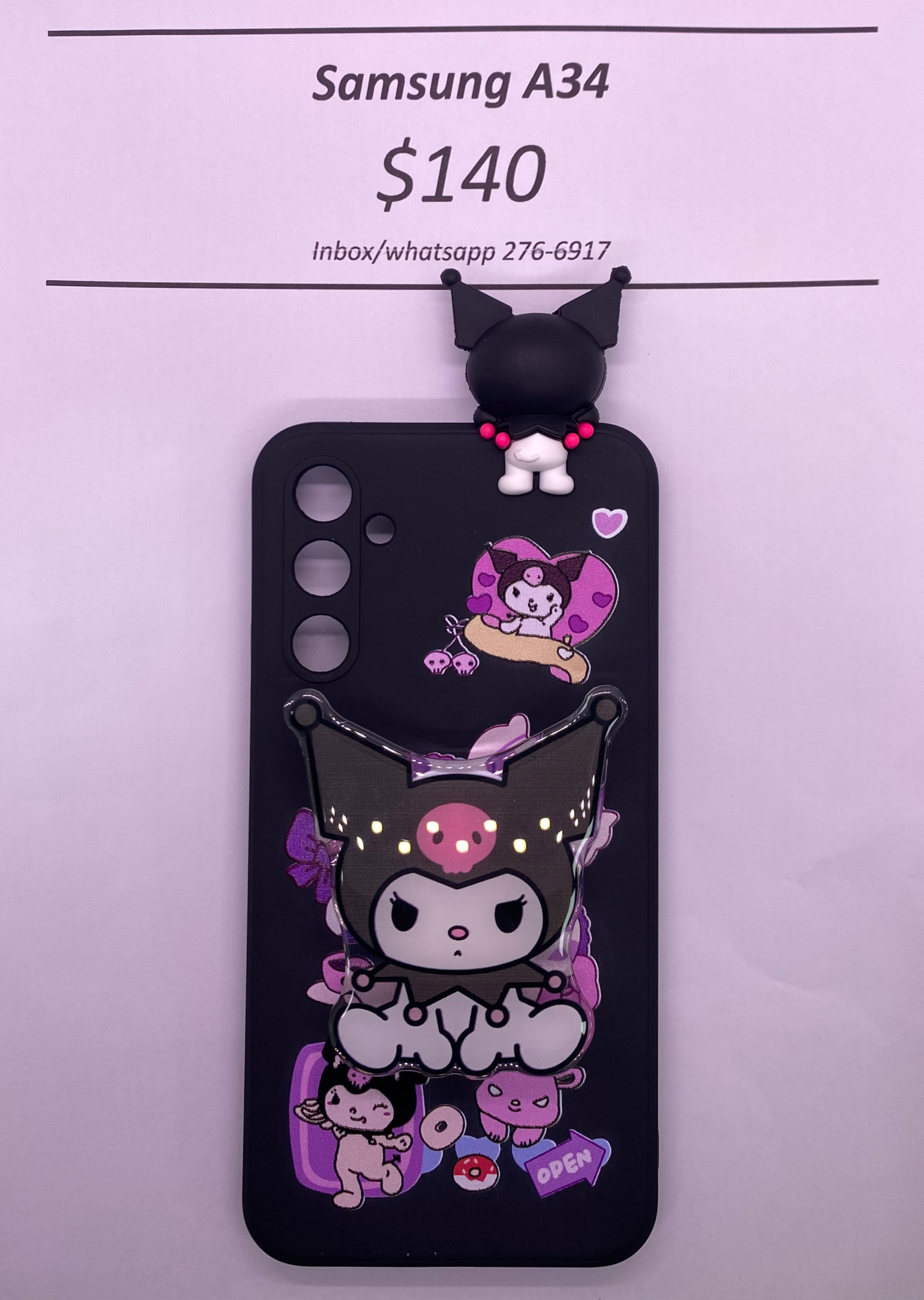 A34 Kuromi with Pop Socket