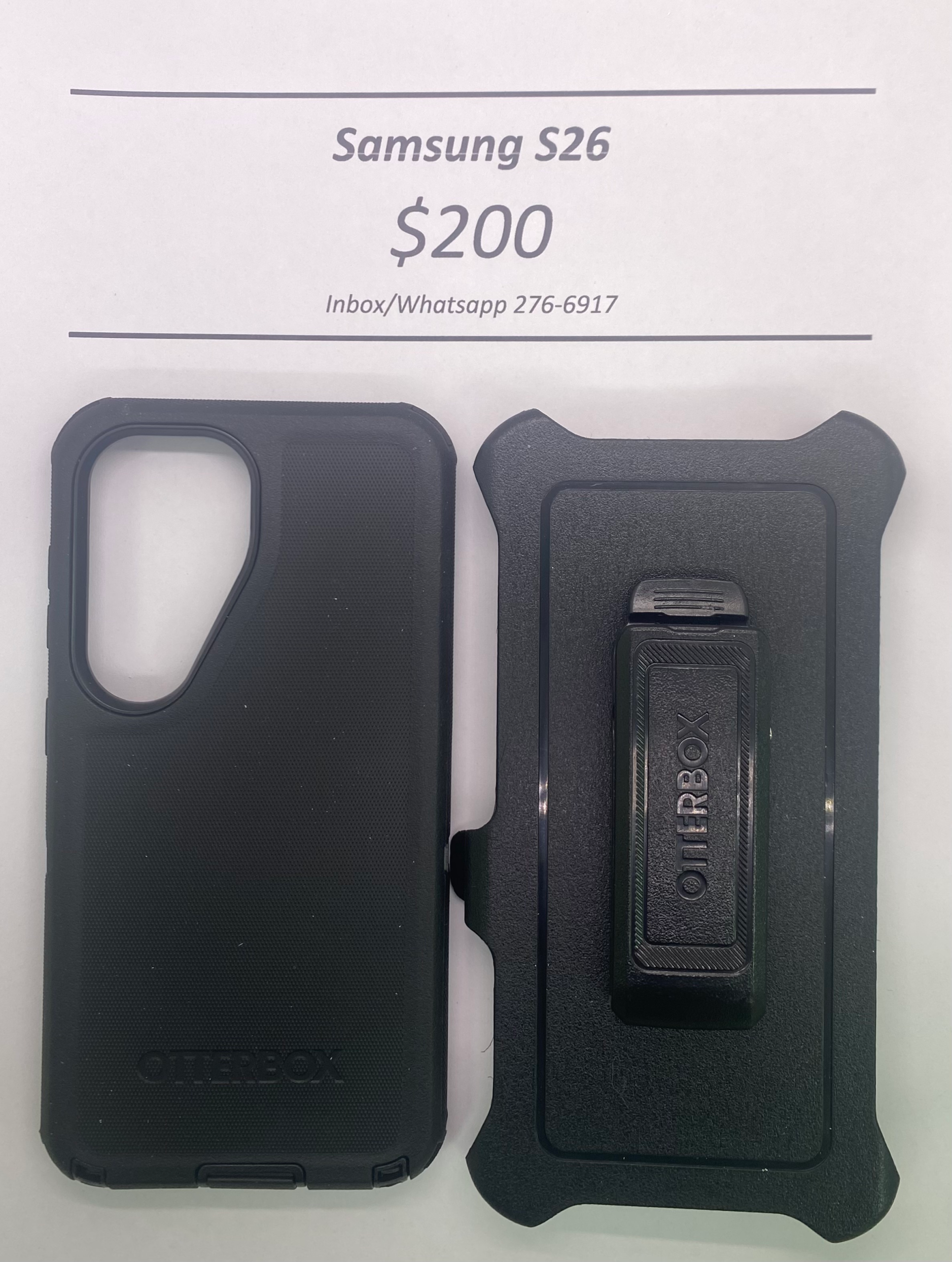 S26 Black Otterbox Defender