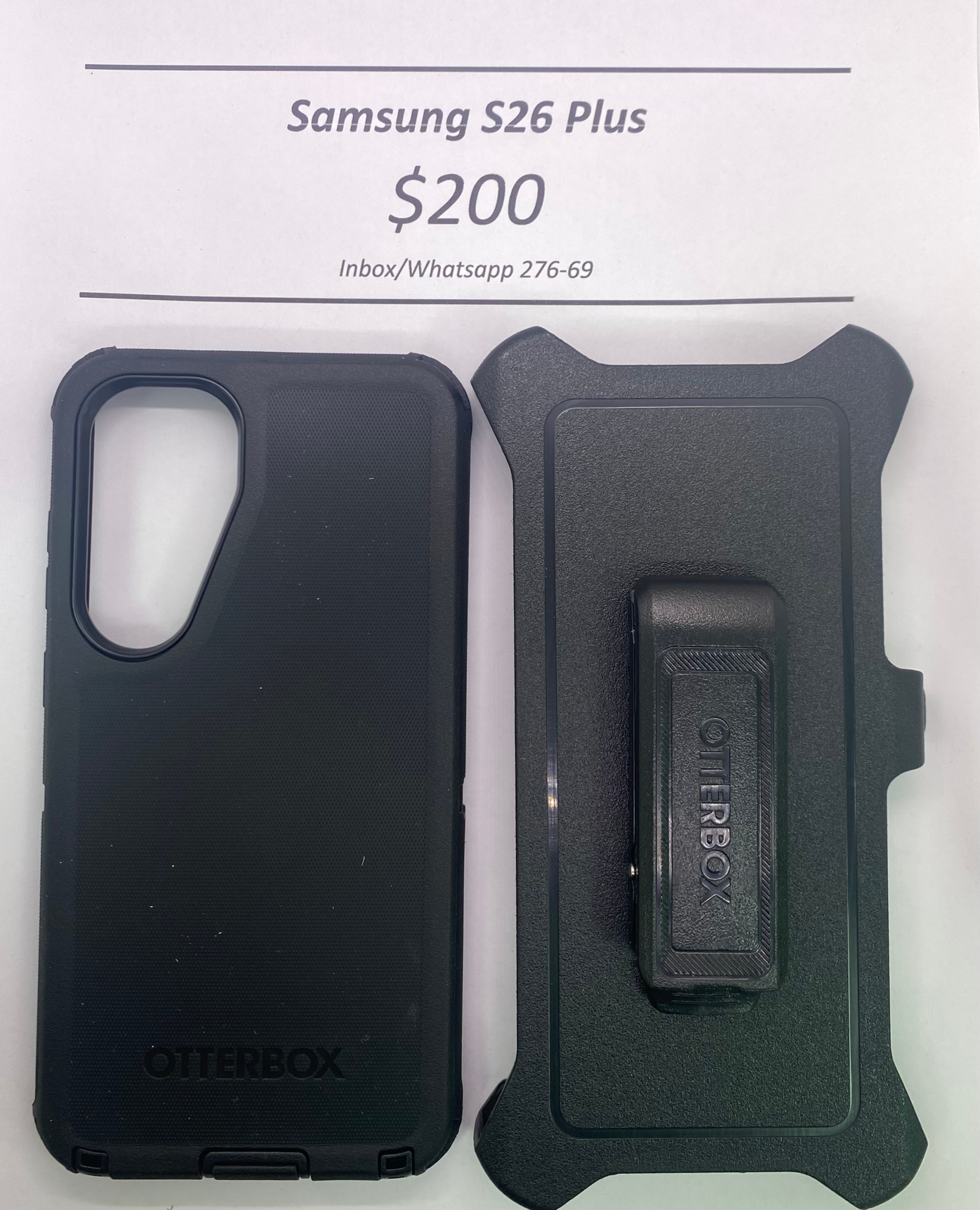 S26+ Black Otterbox Defender