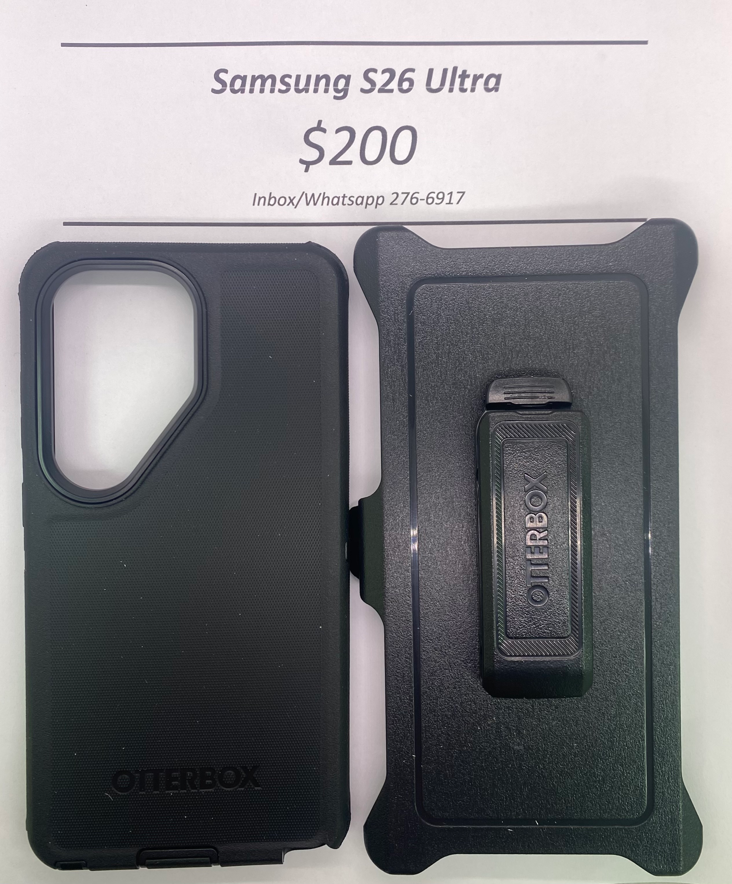 S26 Ultra Black Otterbox Defender