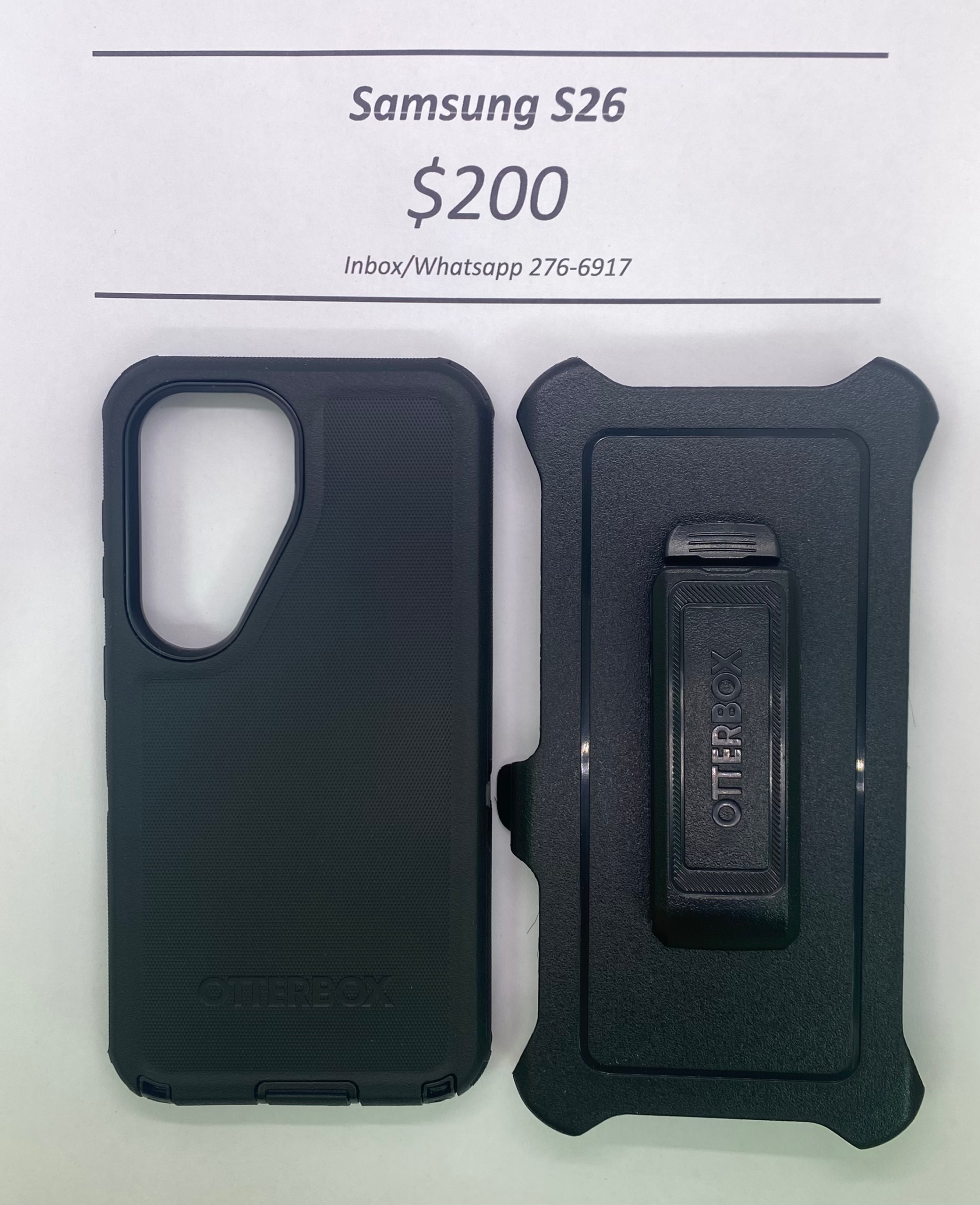 S26 Black Otterbox Defender