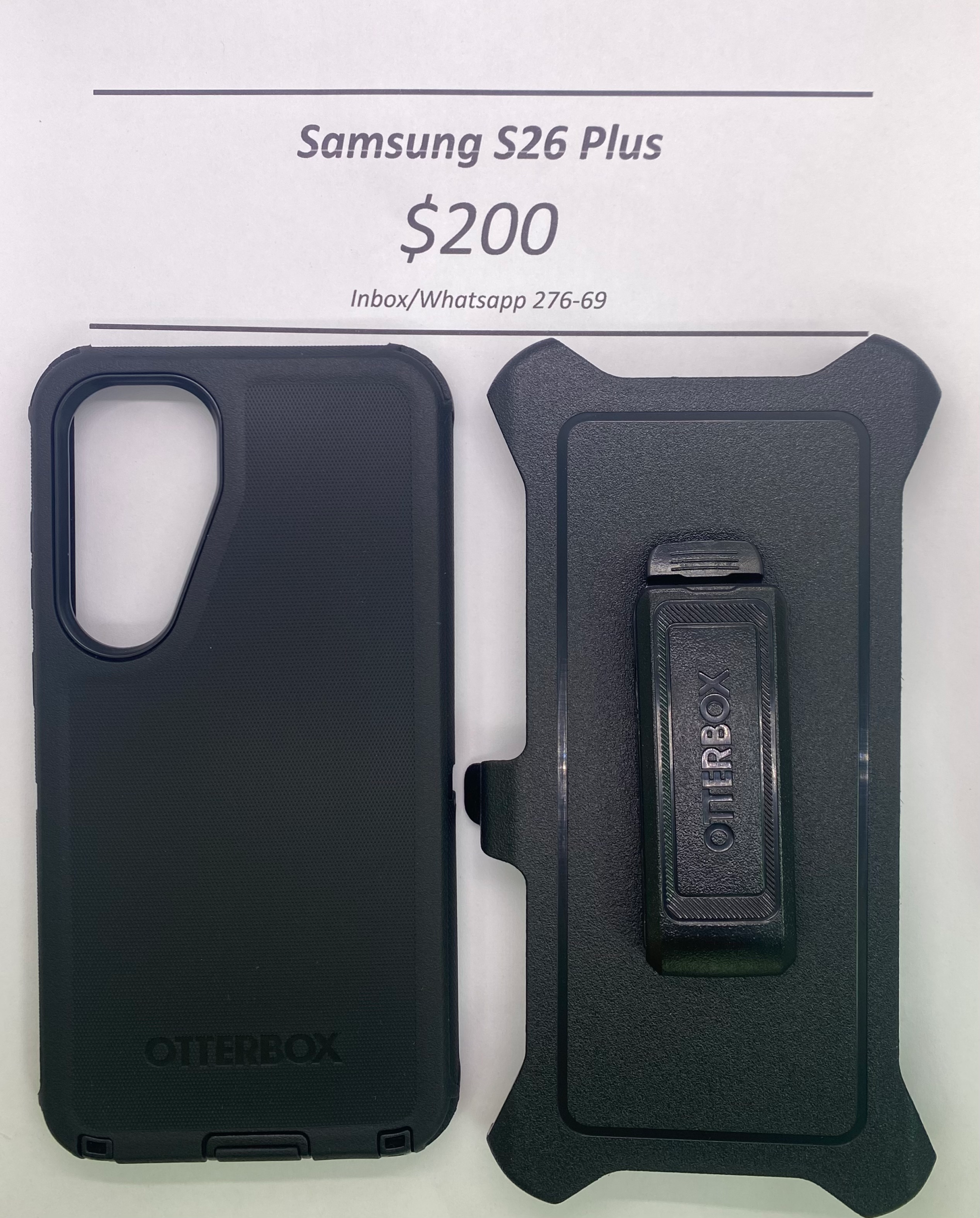 S26+ Black Otterbox Defender