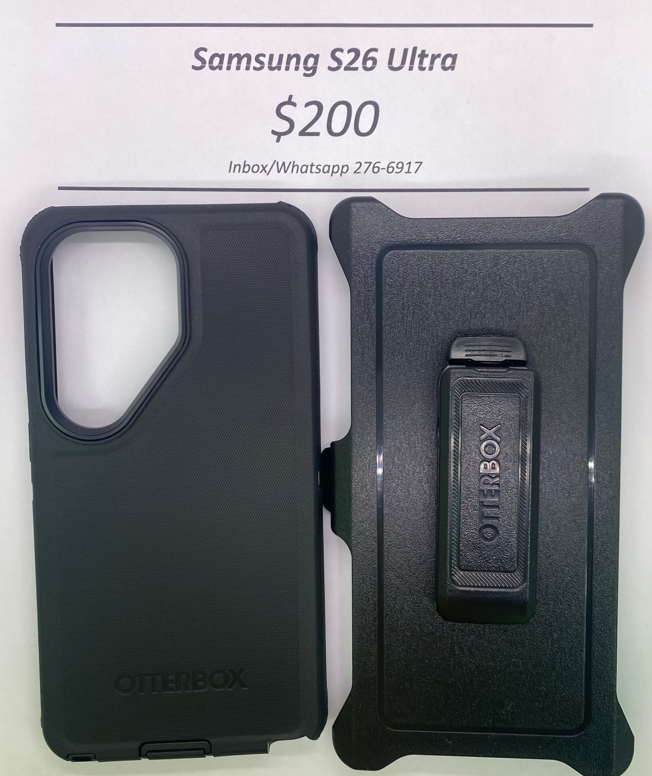 S26 Ultra Black Otterbox Defender
