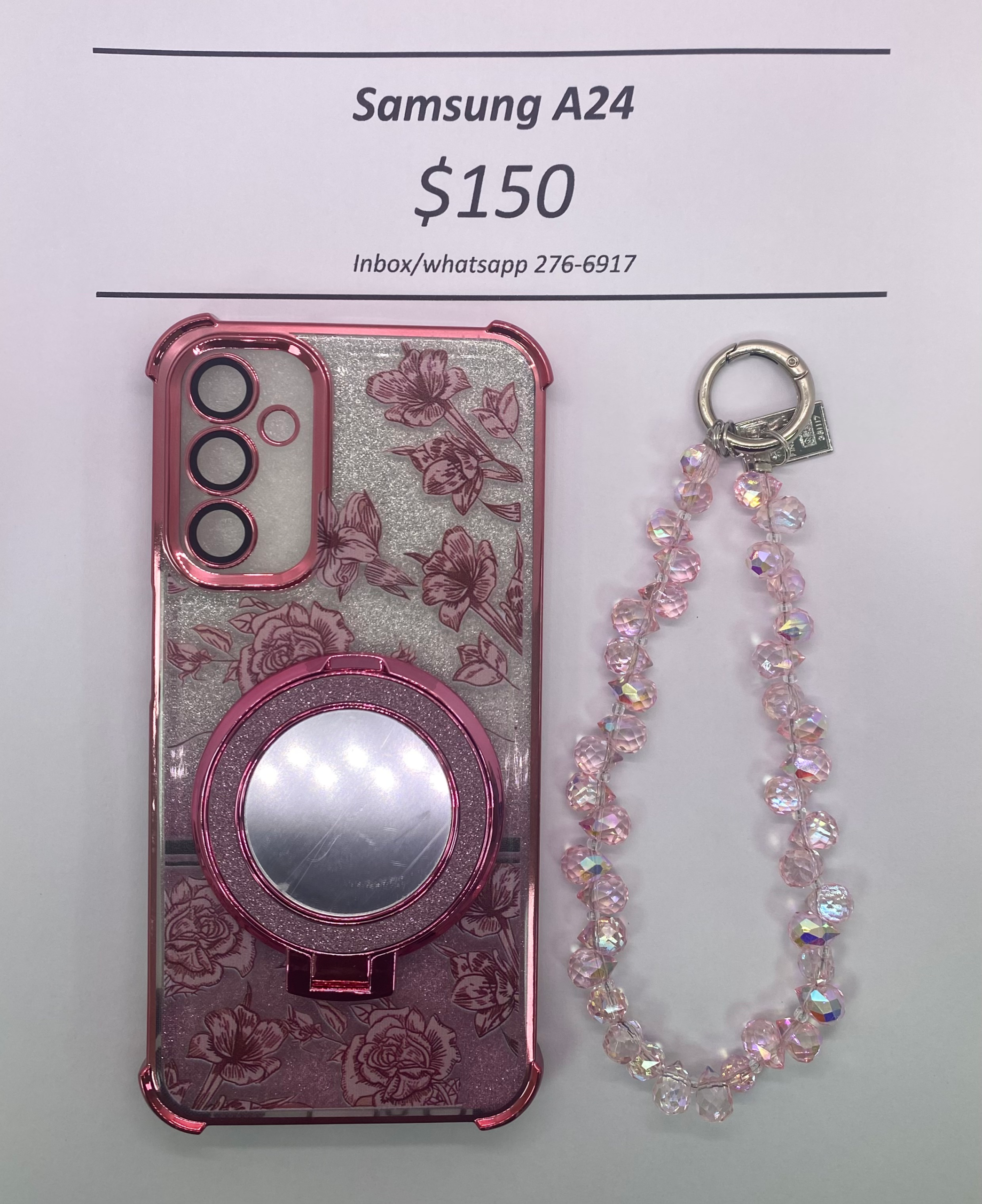 A24 Pink Floral Glitter